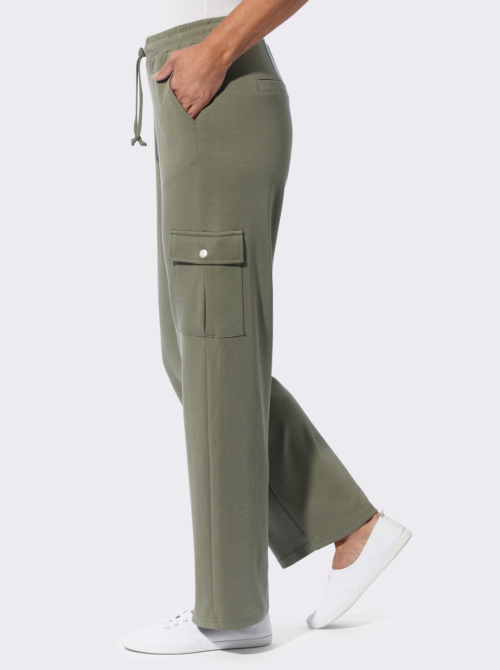 Cargohose mit Cargotasche am Hosenbein - khaki
