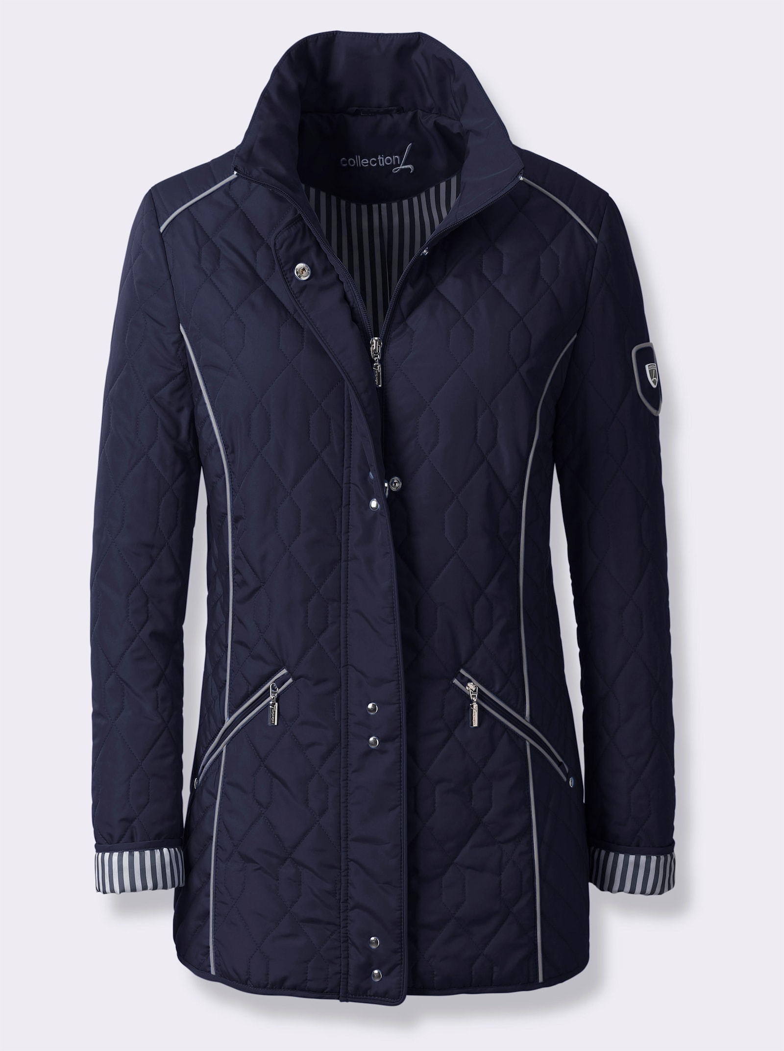 Steppjacke mit Kontrast-Details - marine
