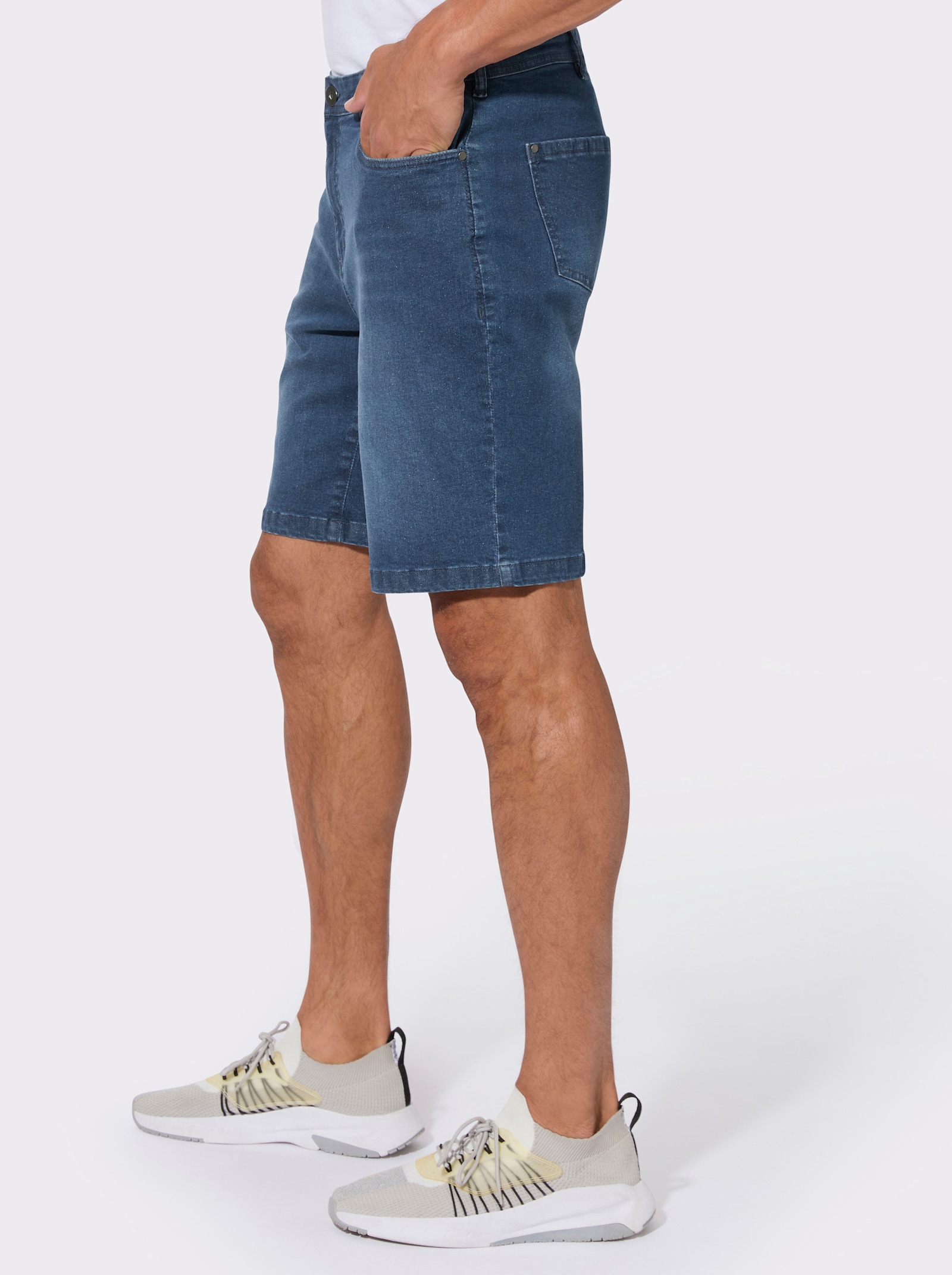 Jeansbermudas im 5-Pocket-Stil - blue-stone-washed