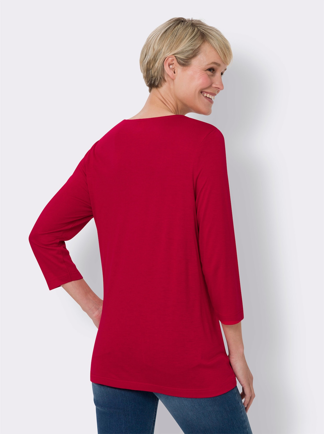 Shirt met 3/4-mouw - rood