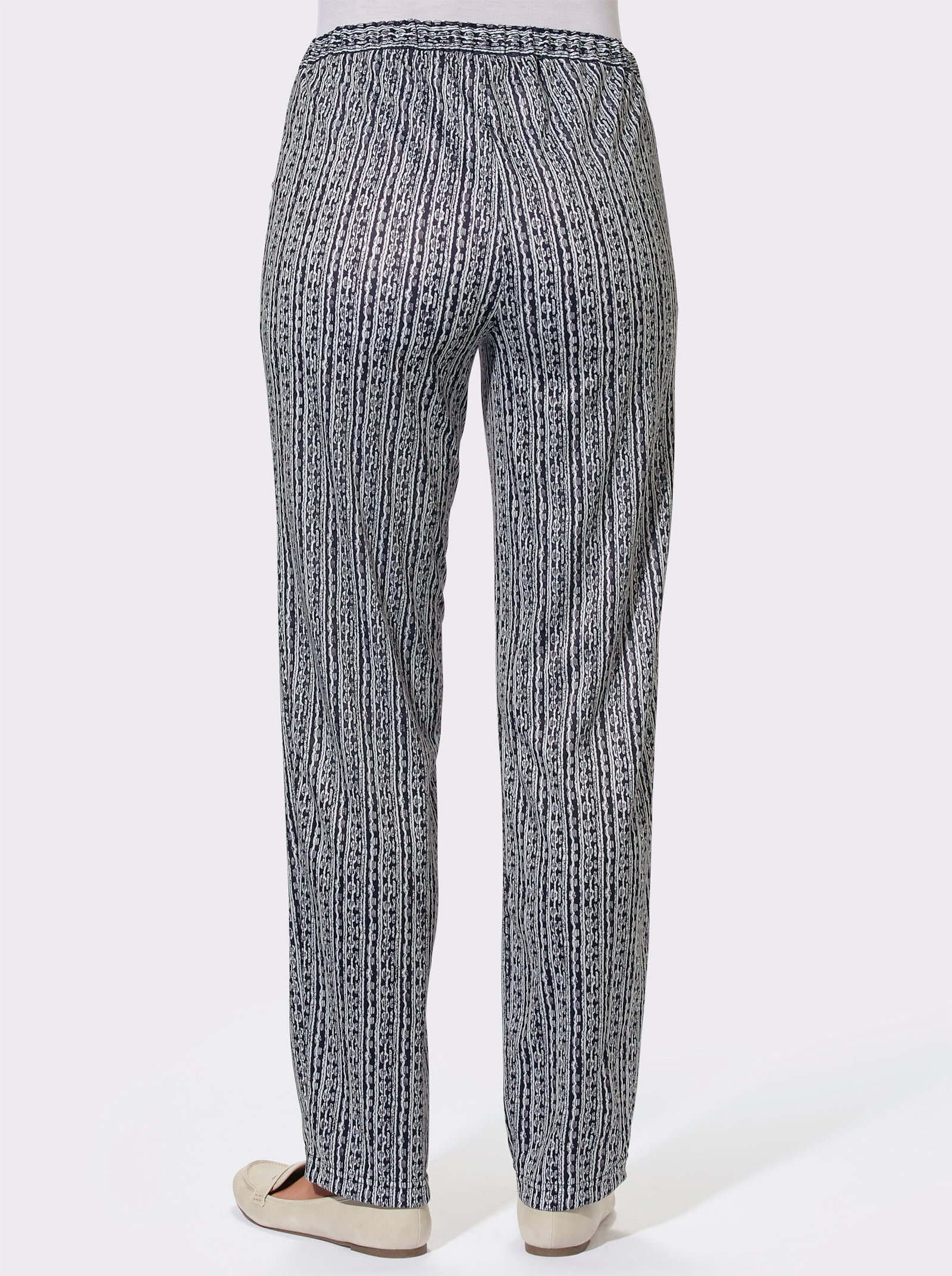 Jerseyhose mit seitlichen Taschen - schwarz-gestreift