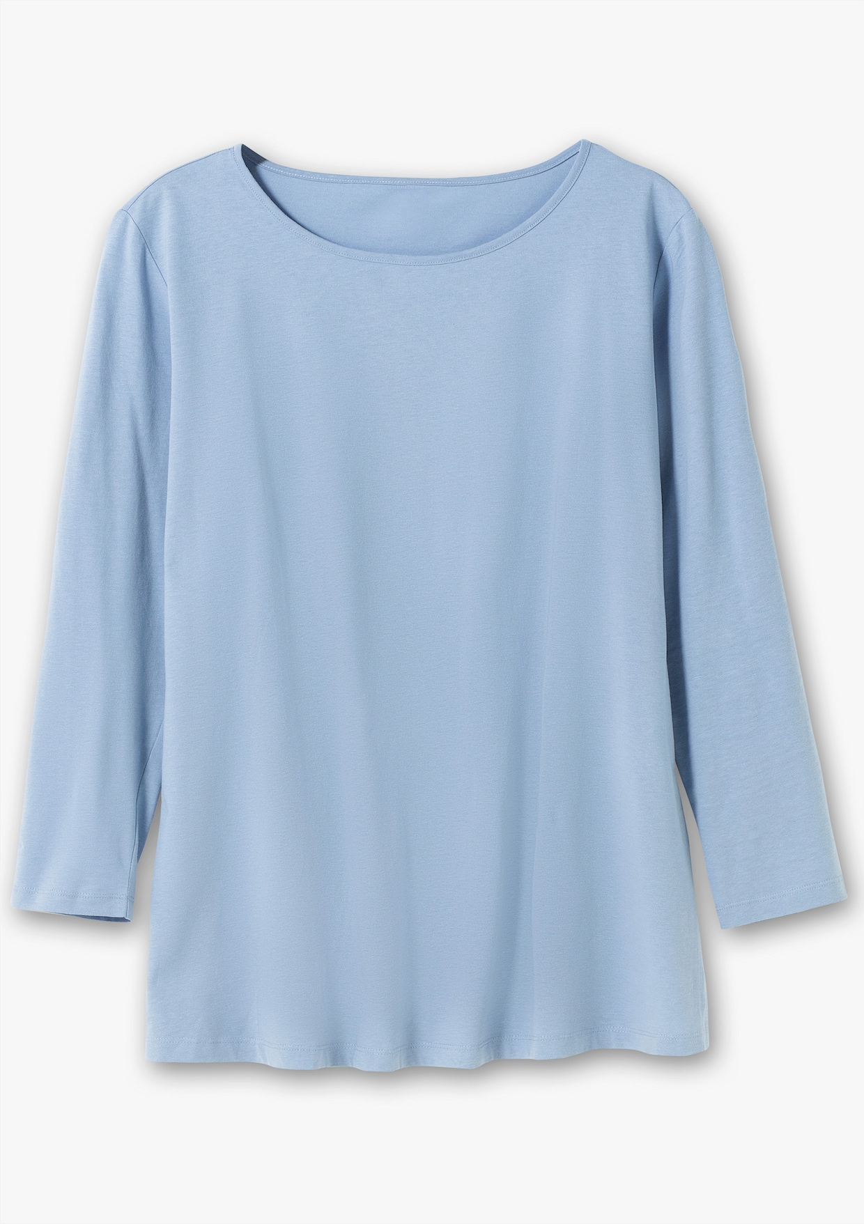 Langarmshirt mit hohen Seitenschlitzen - bleu