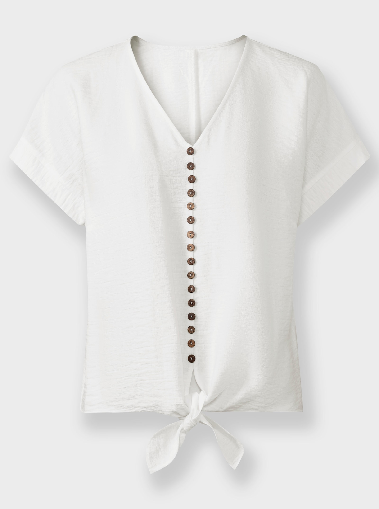 Comfortblouse met sierknopen - ecru