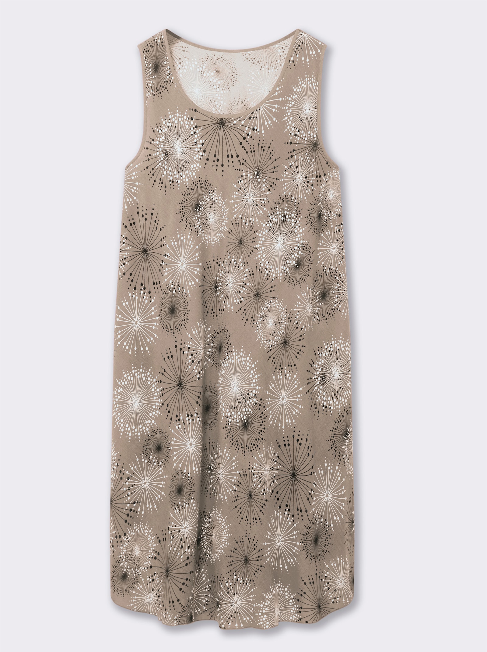 Druckkleid mit Blüten-Muster, figurumspielend - sesam-graphit-bedruckt