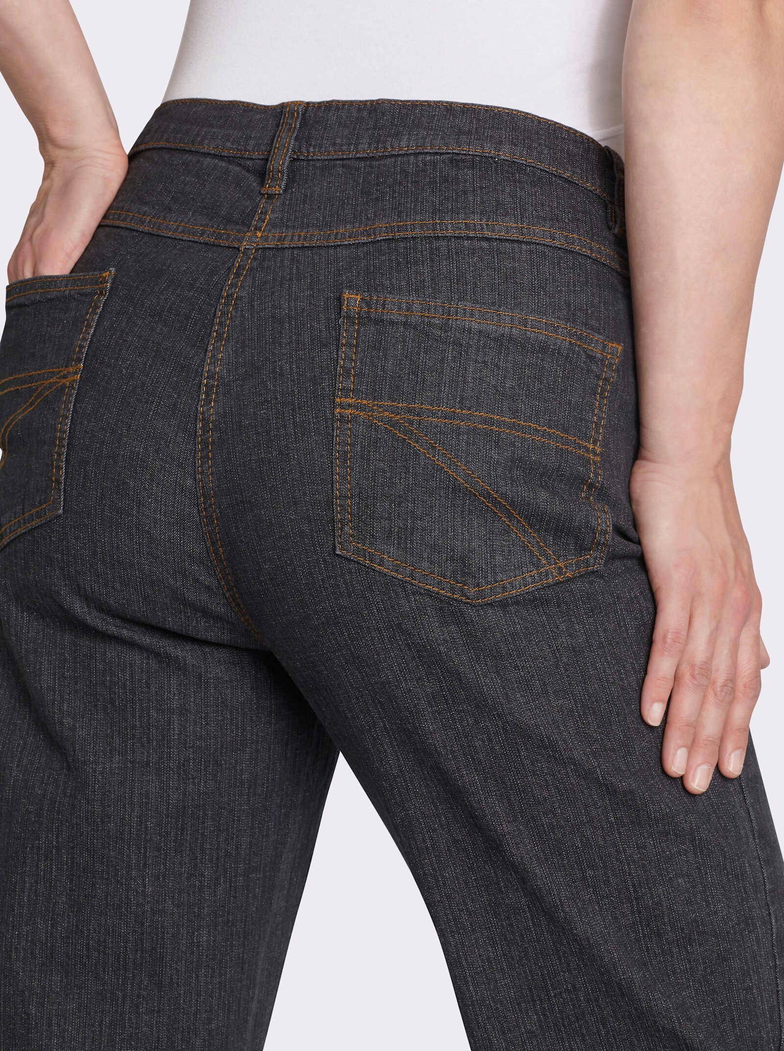5-Pocket-Jeans mit Baumwoll-Stretch - black-denim