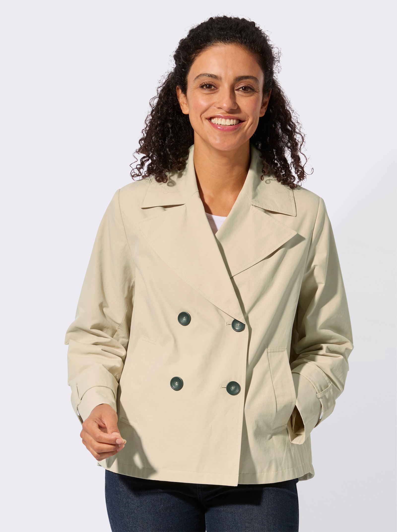 Kurzjacke in Trench-Optik - sand