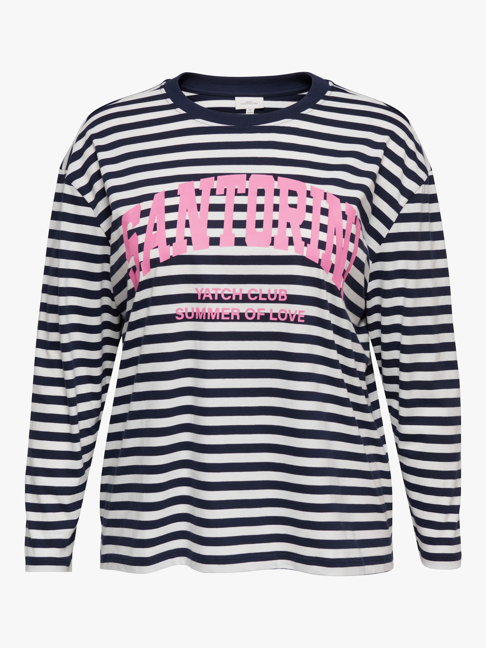 ONLY CARMAKOMA Langarmshirt - navy blazer stripes:cloud dancer