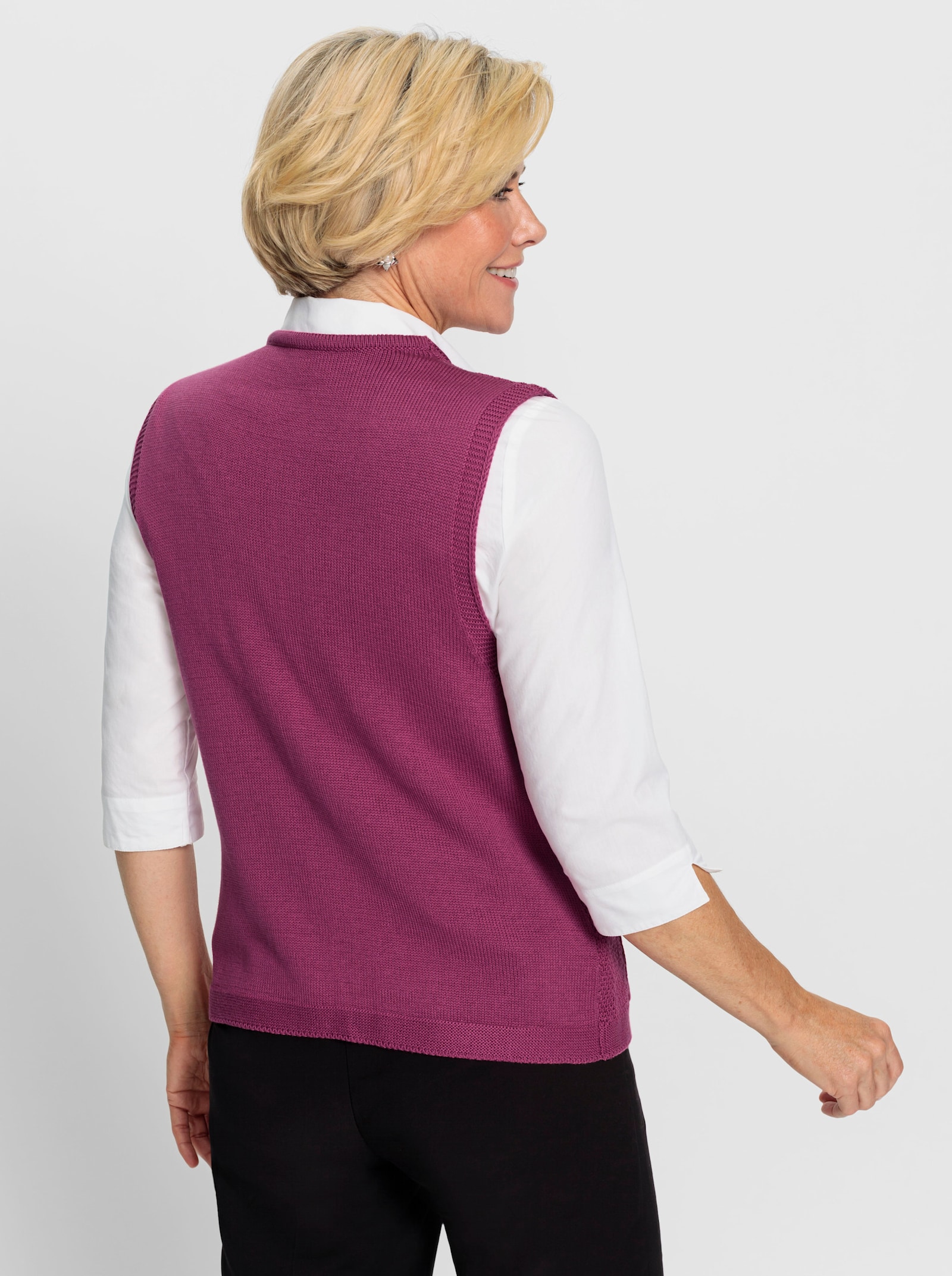 Strickweste mit Ajour-Muster - erika