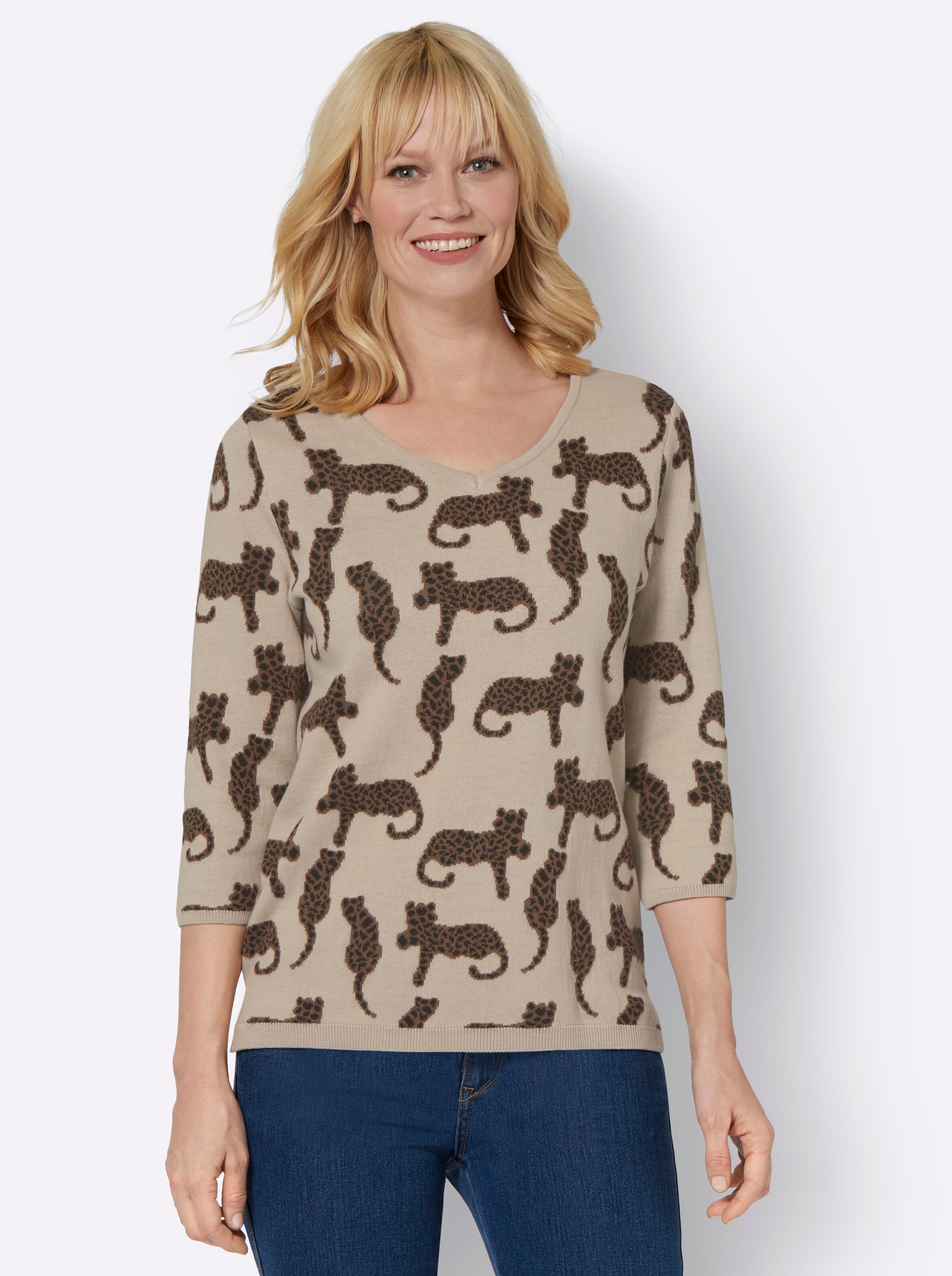 Pullover met 3/4-mouwen