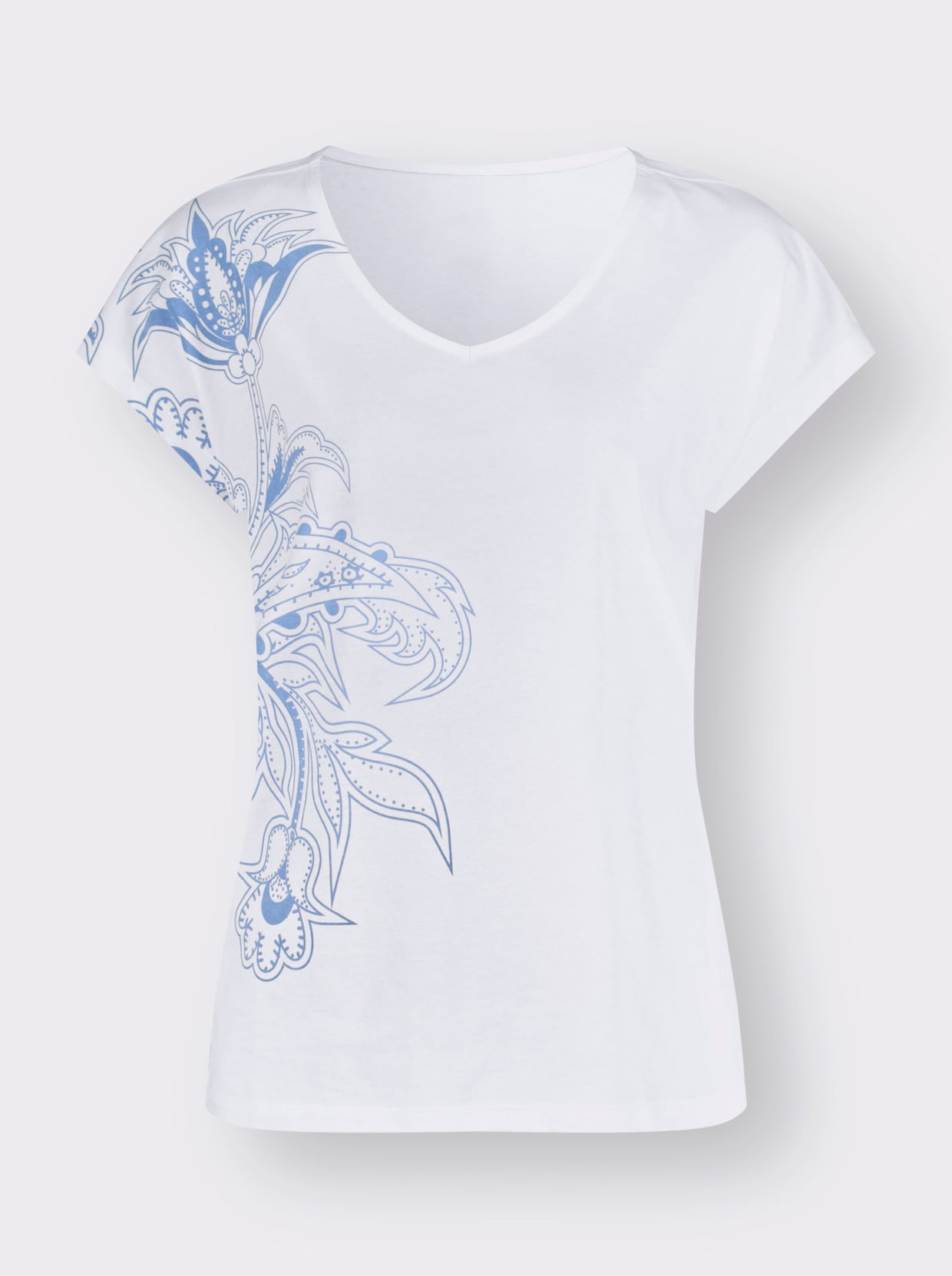 Shirt met korte mouwen - wit/hemelsblauw