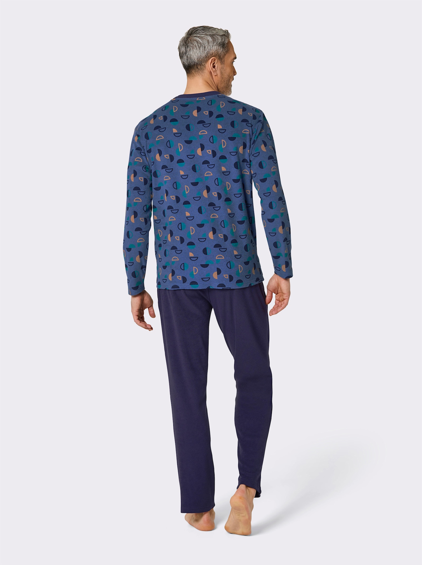 wäschepur men Schlafanzug - marine-jeansblau-bedruckt