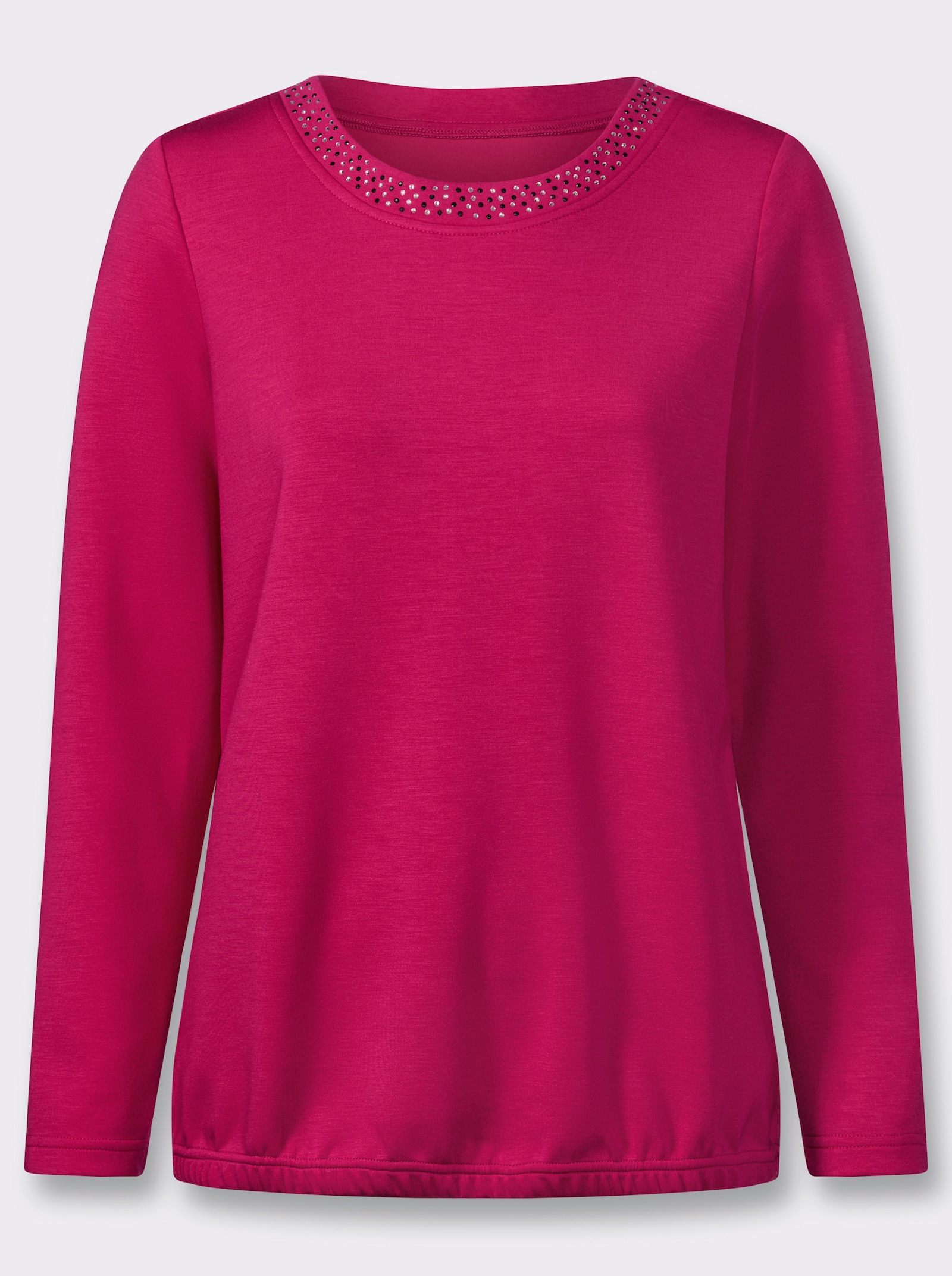 Sweatshirt mit Glitzersteinchen - pink