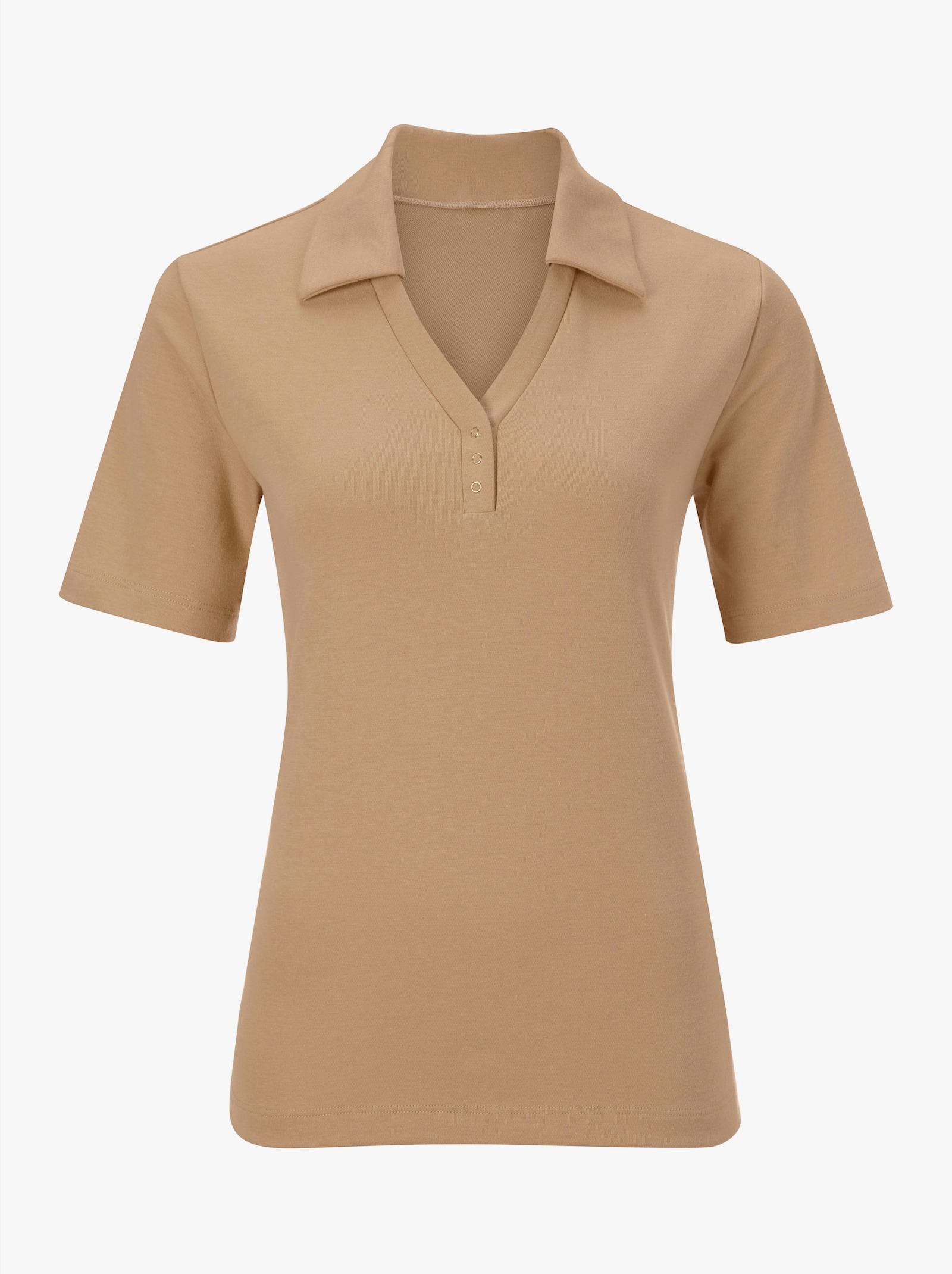 Poloshirt mit Druckknopf-Leiste - sand