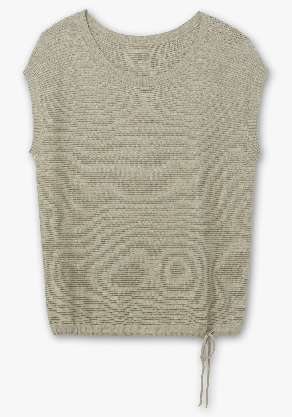 Pullunder mit weitenregulierbarem Saum - khaki-meliert