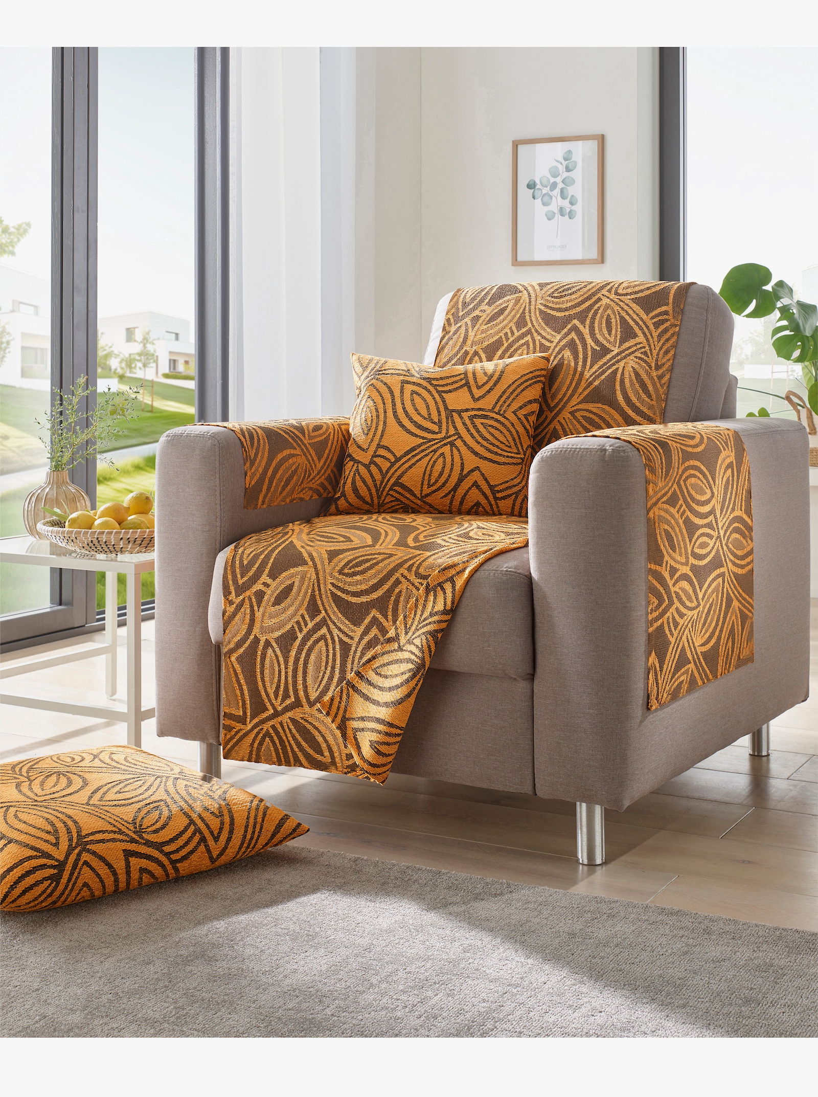 Woonserie - chocolade/papaja gedessineerd