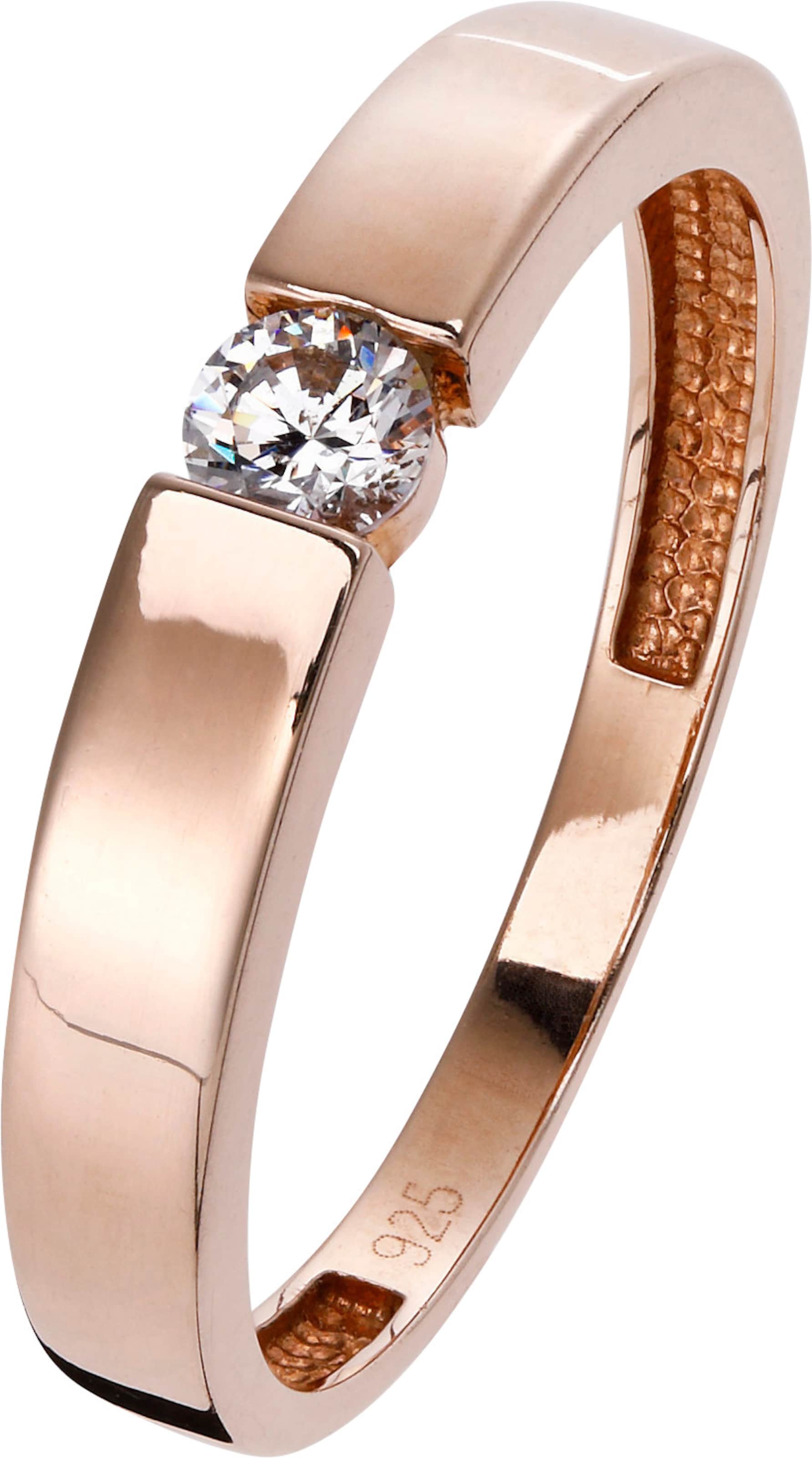 Ring günstig Kaufen-Ring in Silber rosé vergoldet 925 von heine. Ring in Silber rosé vergoldet 925 von heine <![CDATA[Mit funkelndem Kristallstein: Ring aus 925 Silber, rhodiniert. Breite ca. 3,5 mm.]]>. 