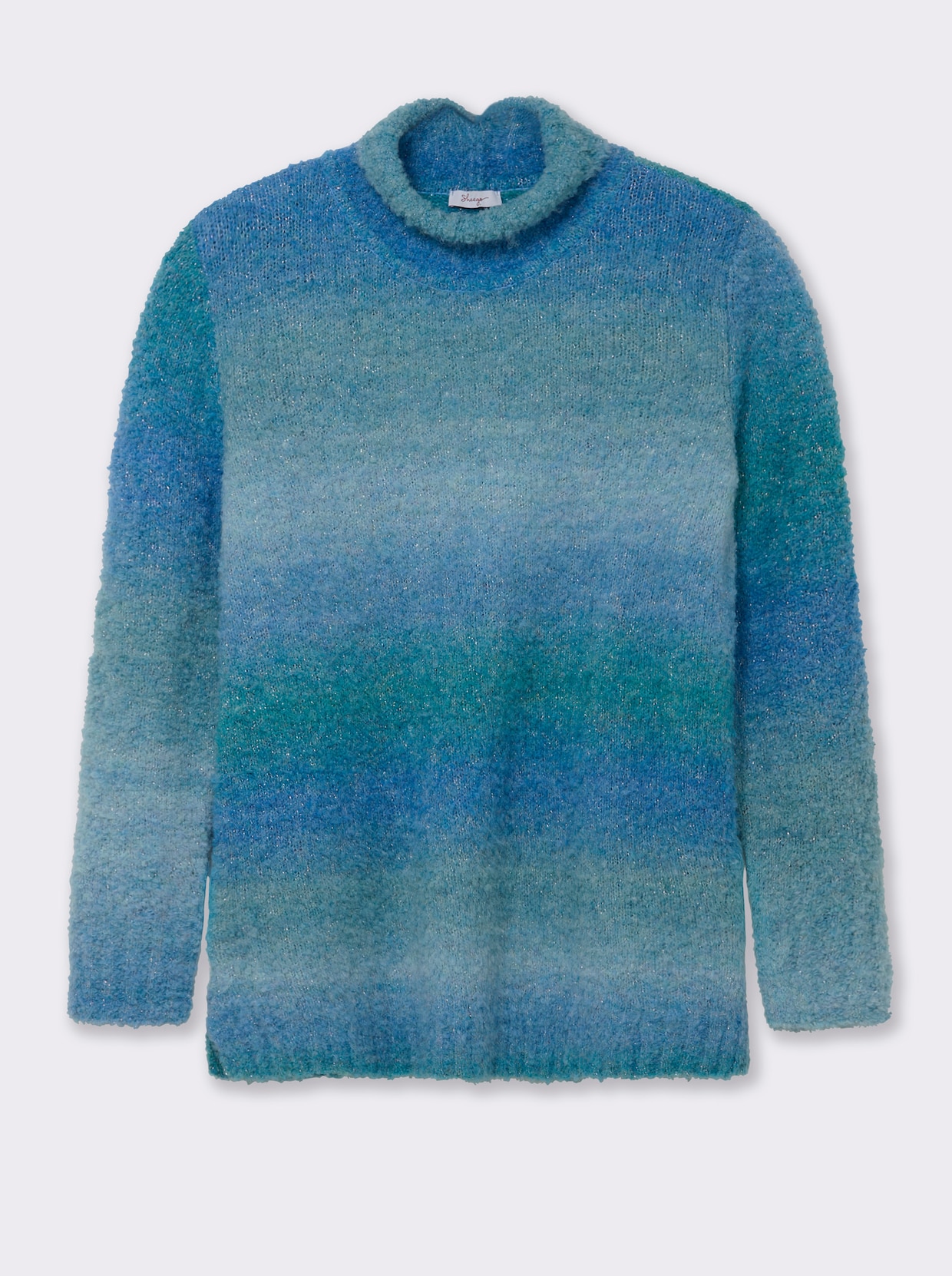 sheego Pullover - topas-jeansblau-gestreift