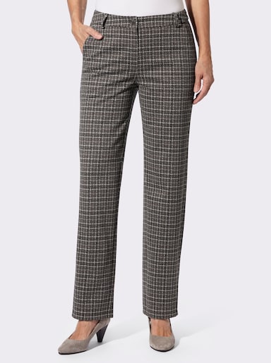 Stoffhose in Jersey-Qualität - schoko-ecru-gemustert