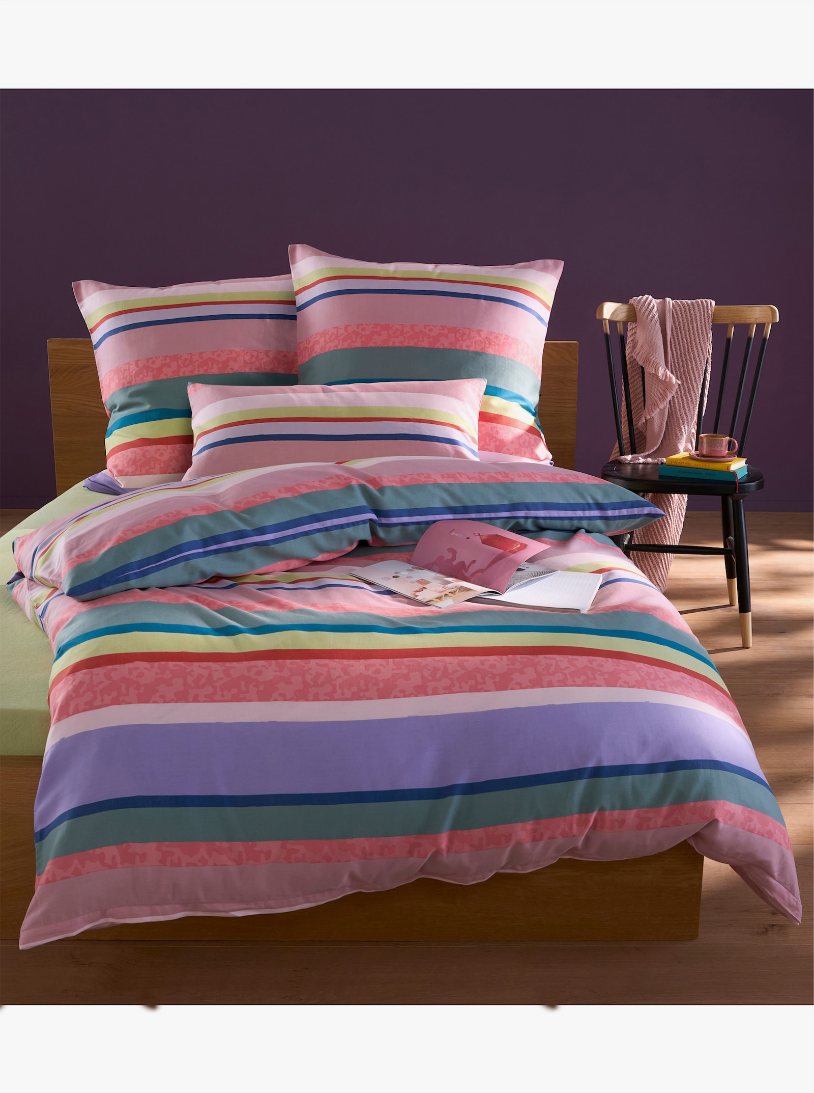 heine home Bettwäsche - flamingo-lavendel-bedruckt