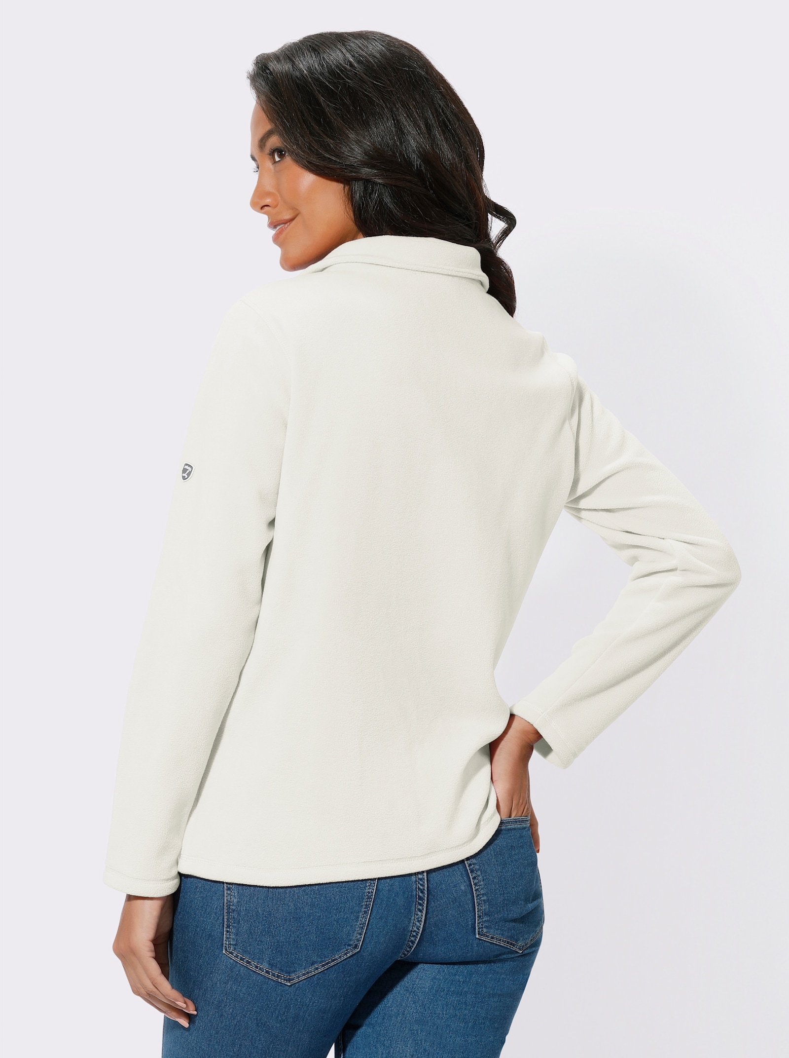 Fleeceshirt mit Nietenverzierung - ecru