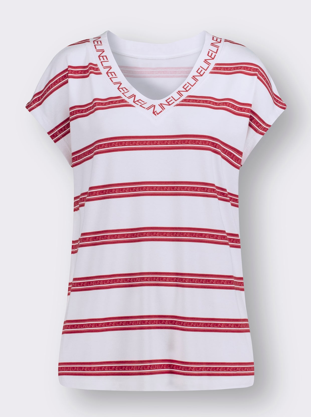 Shirt - weiß-rot-bedruckt