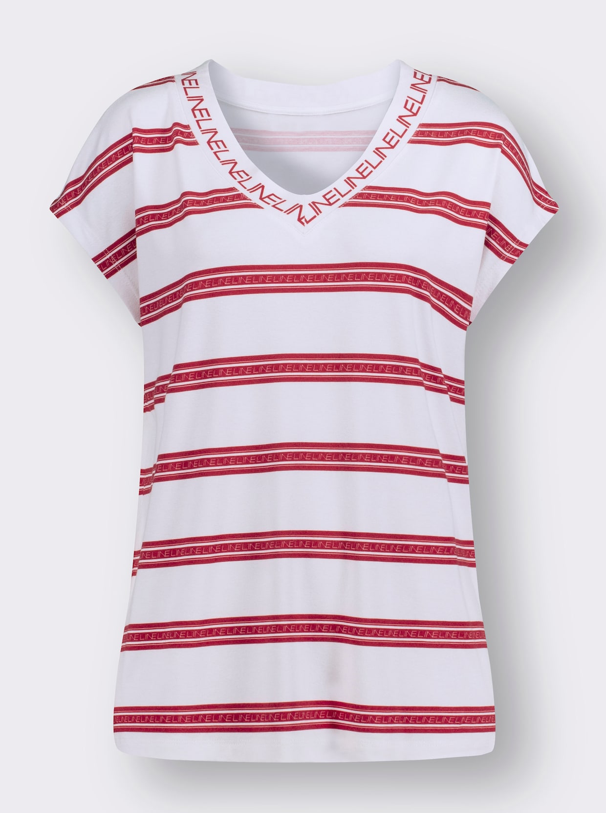 T-shirt - blanc-rouge imprimé