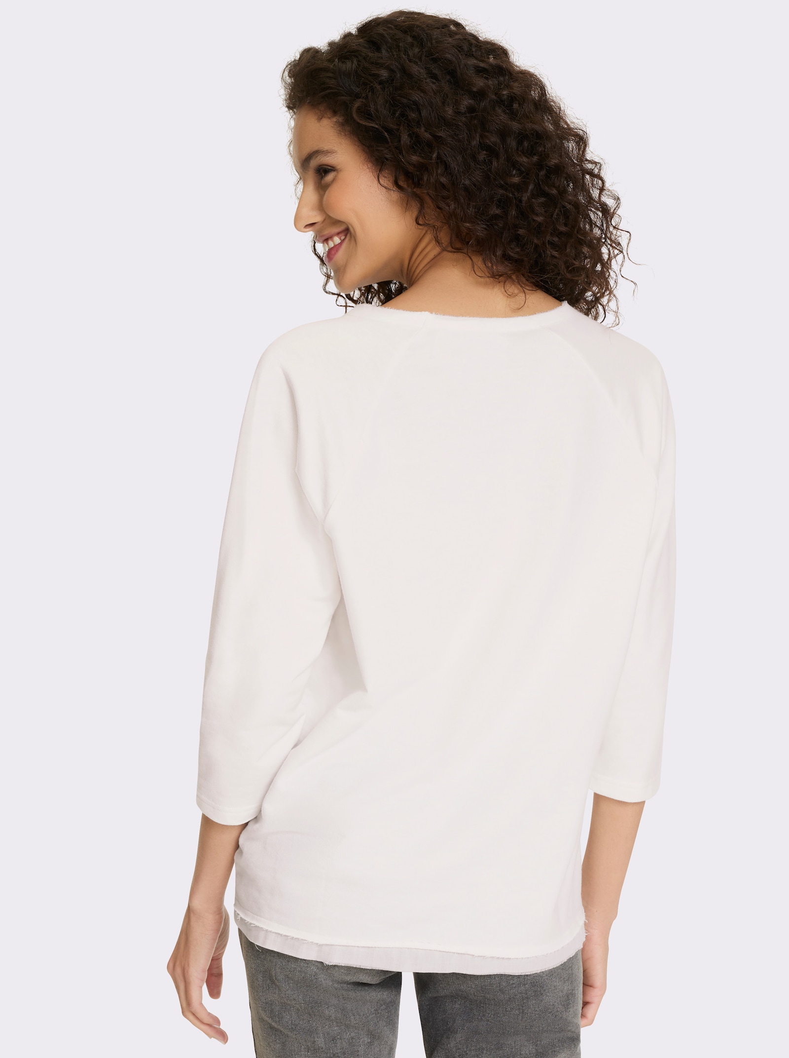 heine Sweatshirt mit 3D-Prägung - ecru