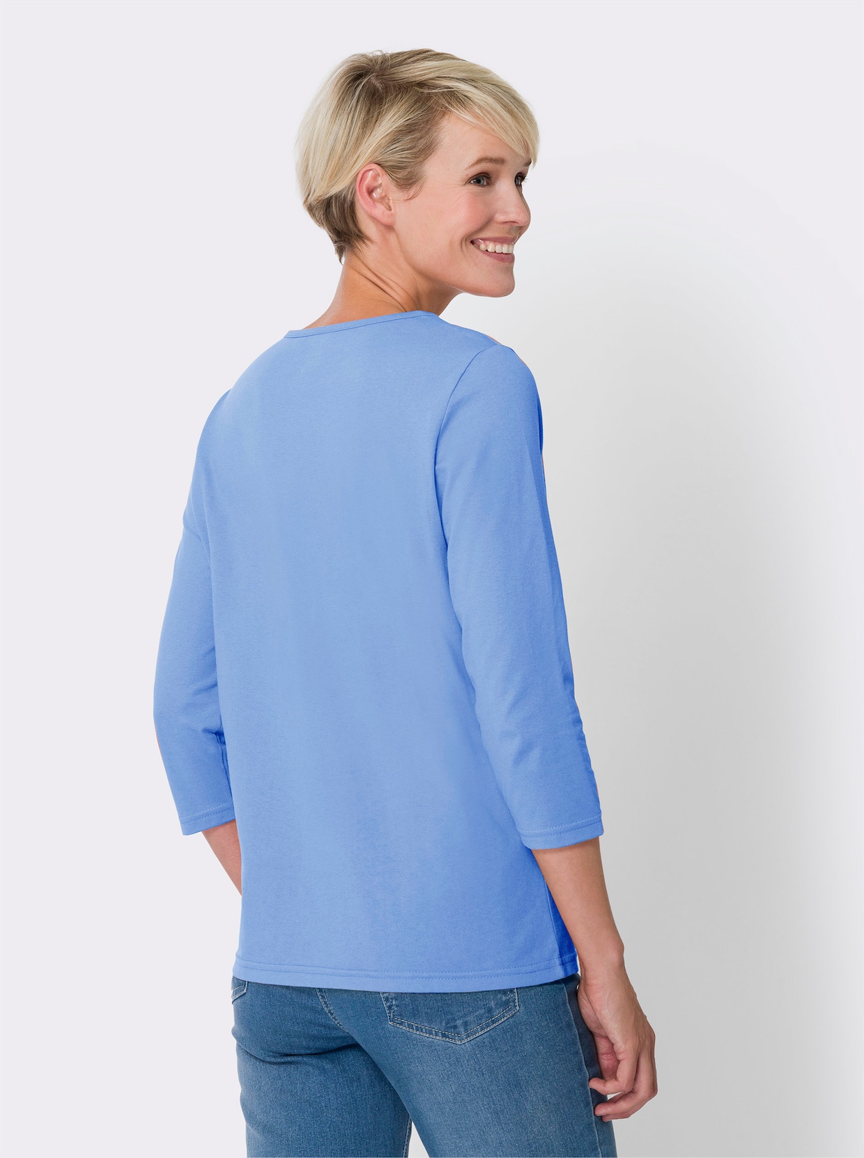 3/4-Arm-Shirt - himmelblau