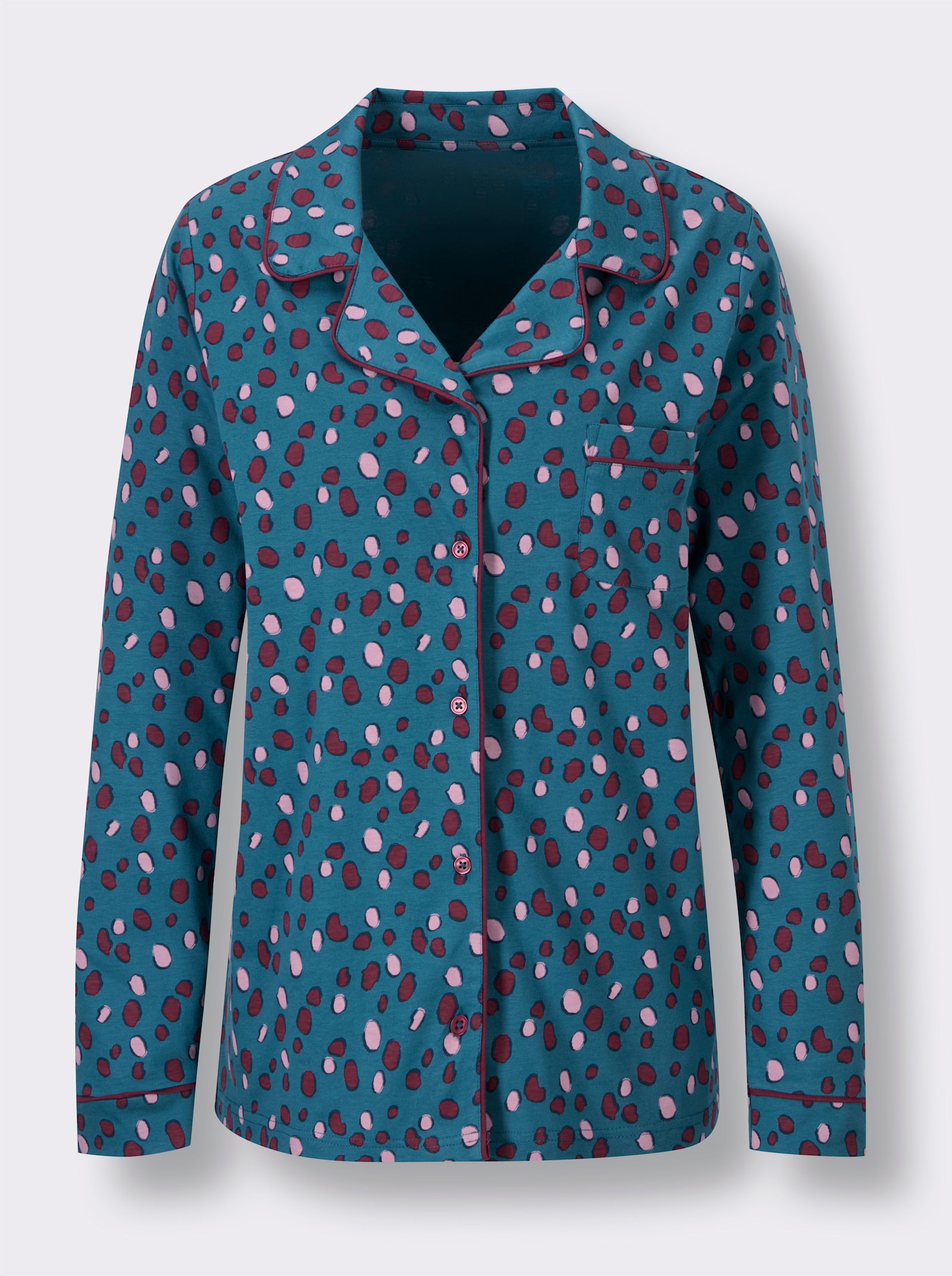 wäschepur Pyjama - topas-dunkelrot-bedruckt