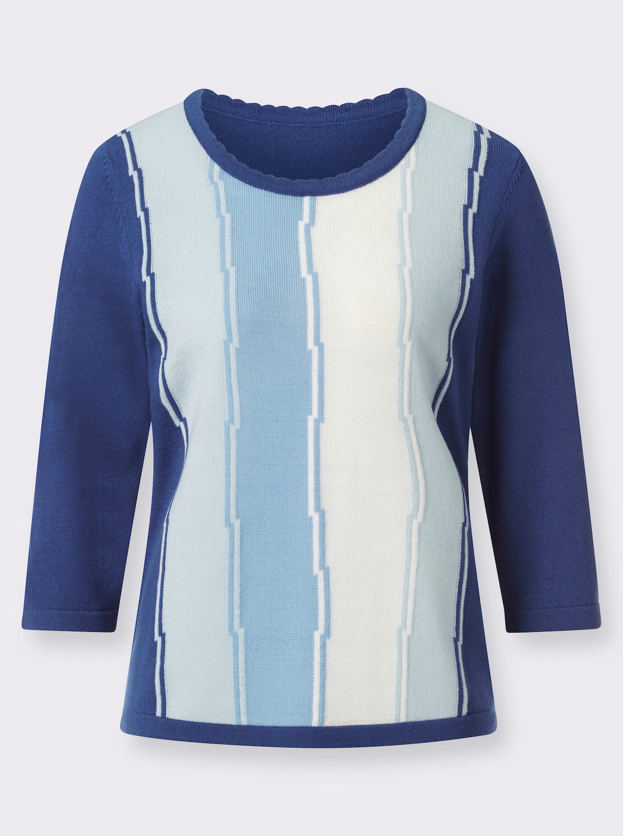 Pullover met ronde hals - koningsblauw gedessineerd