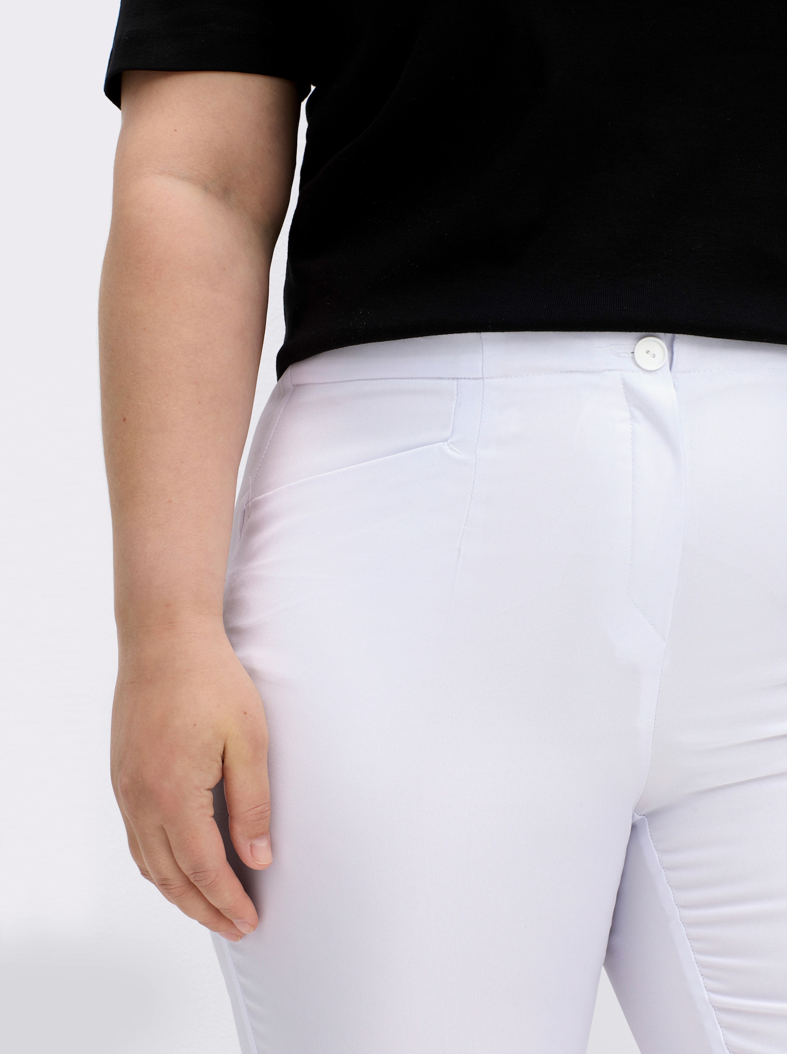 Come on Bügelfaltenhose in Bauch-weg-Form - weiß