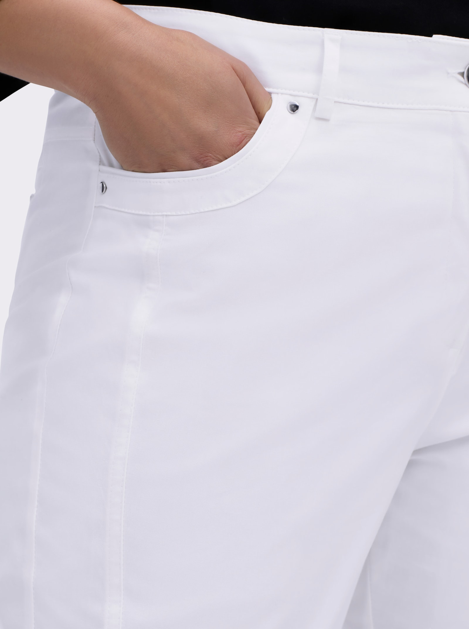 7/8-Jeans mit optisch streckenden Nähten - weiß