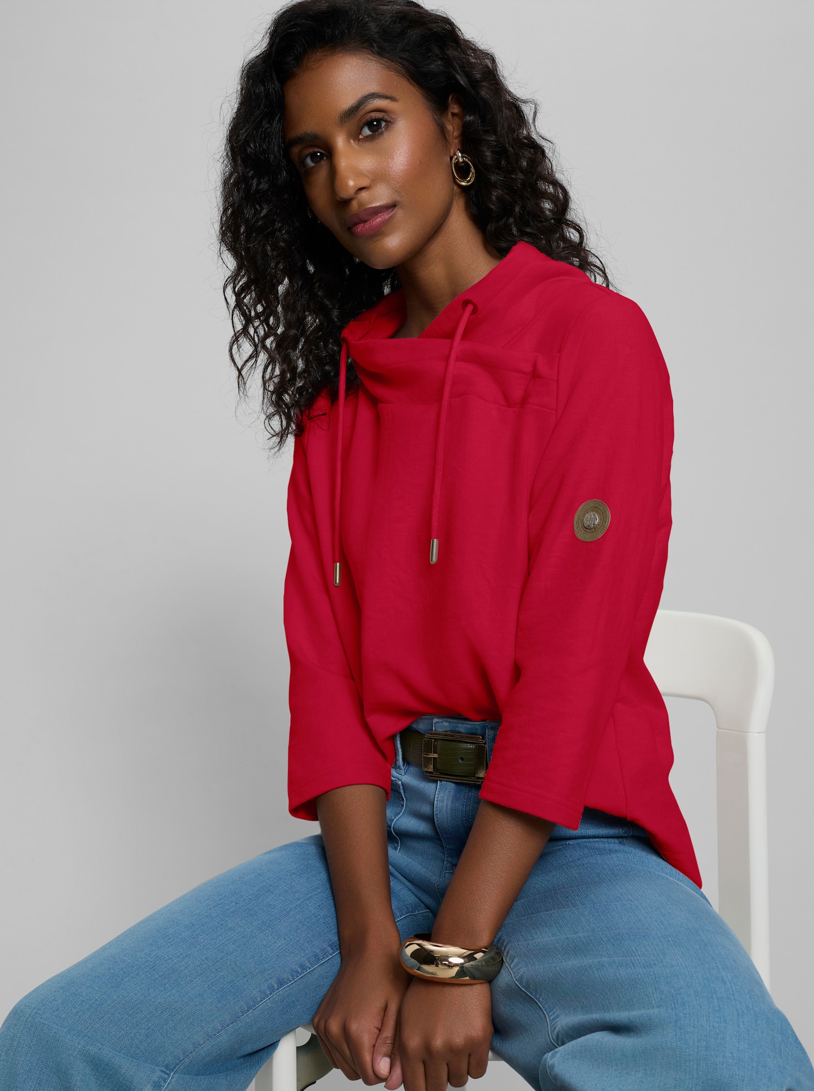 heine Sweatshirt mit Stehkragen - erdbeere