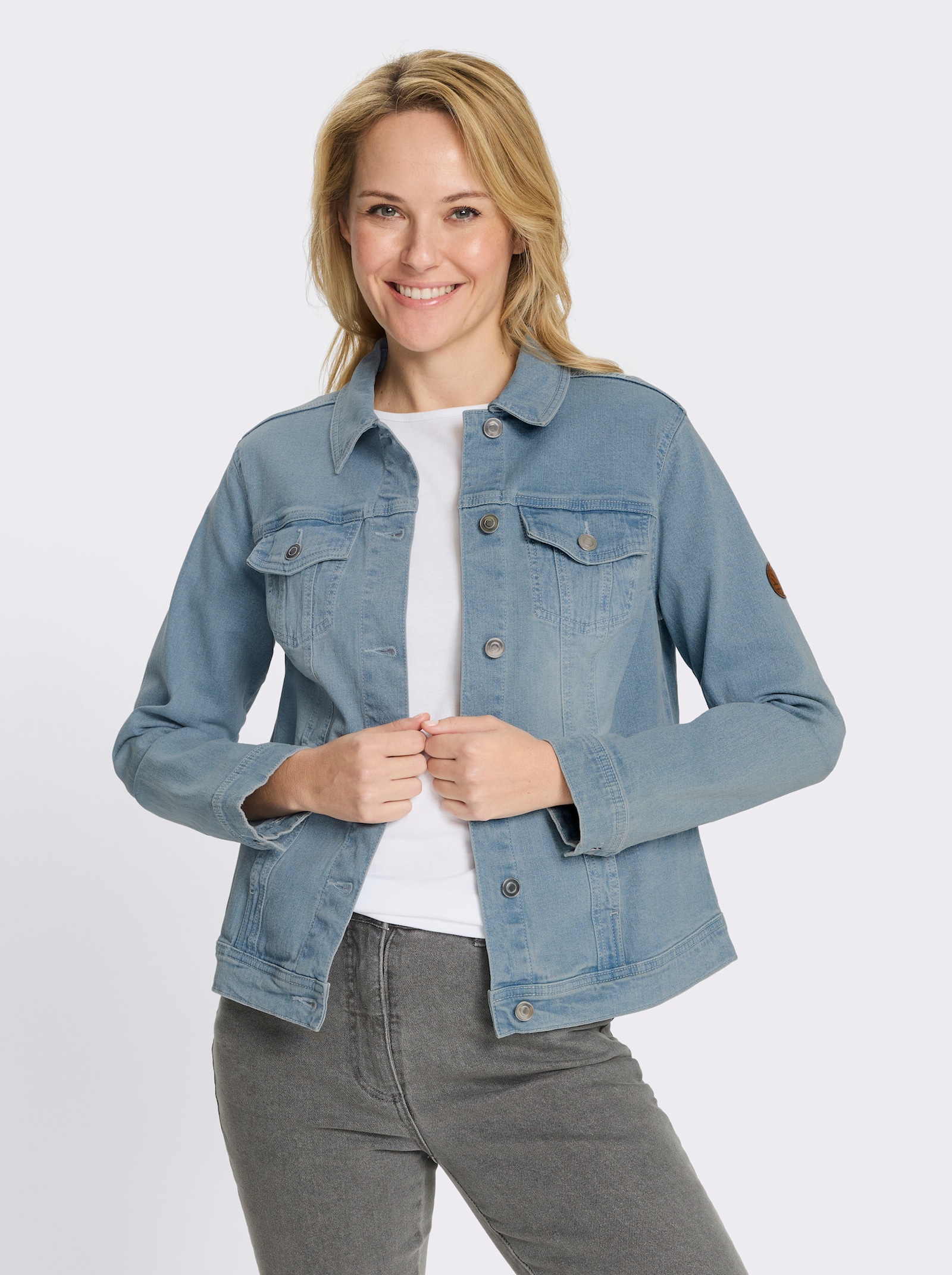 Jeansjacke aus weichem Denim - blue-bleached