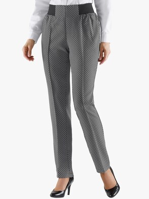 Hose - schwarz-weiß-gemustert