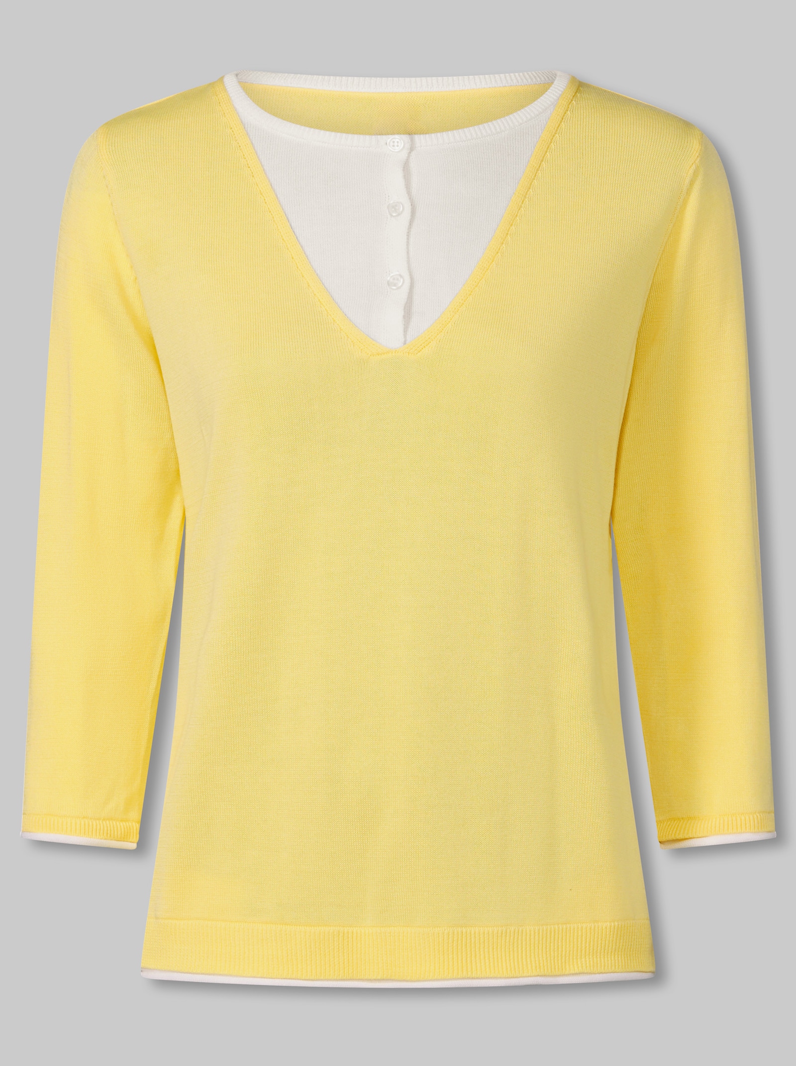 heine Pullover in 2-in-1-Optik - zitrone