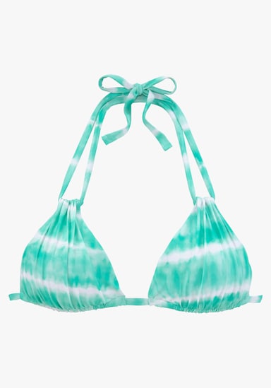 s.Oliver Haut de bikini triangle - turquoise-blanc