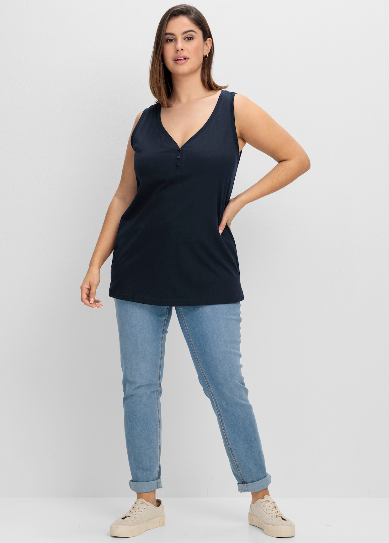 sheego Tanktop - tiefblau
