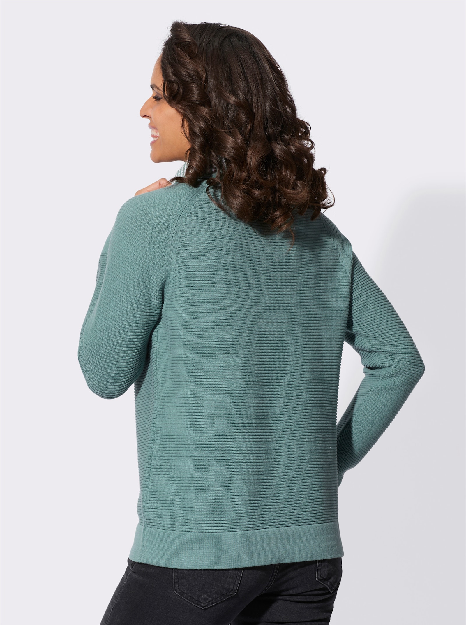 Pullover im Linksstrick - jade