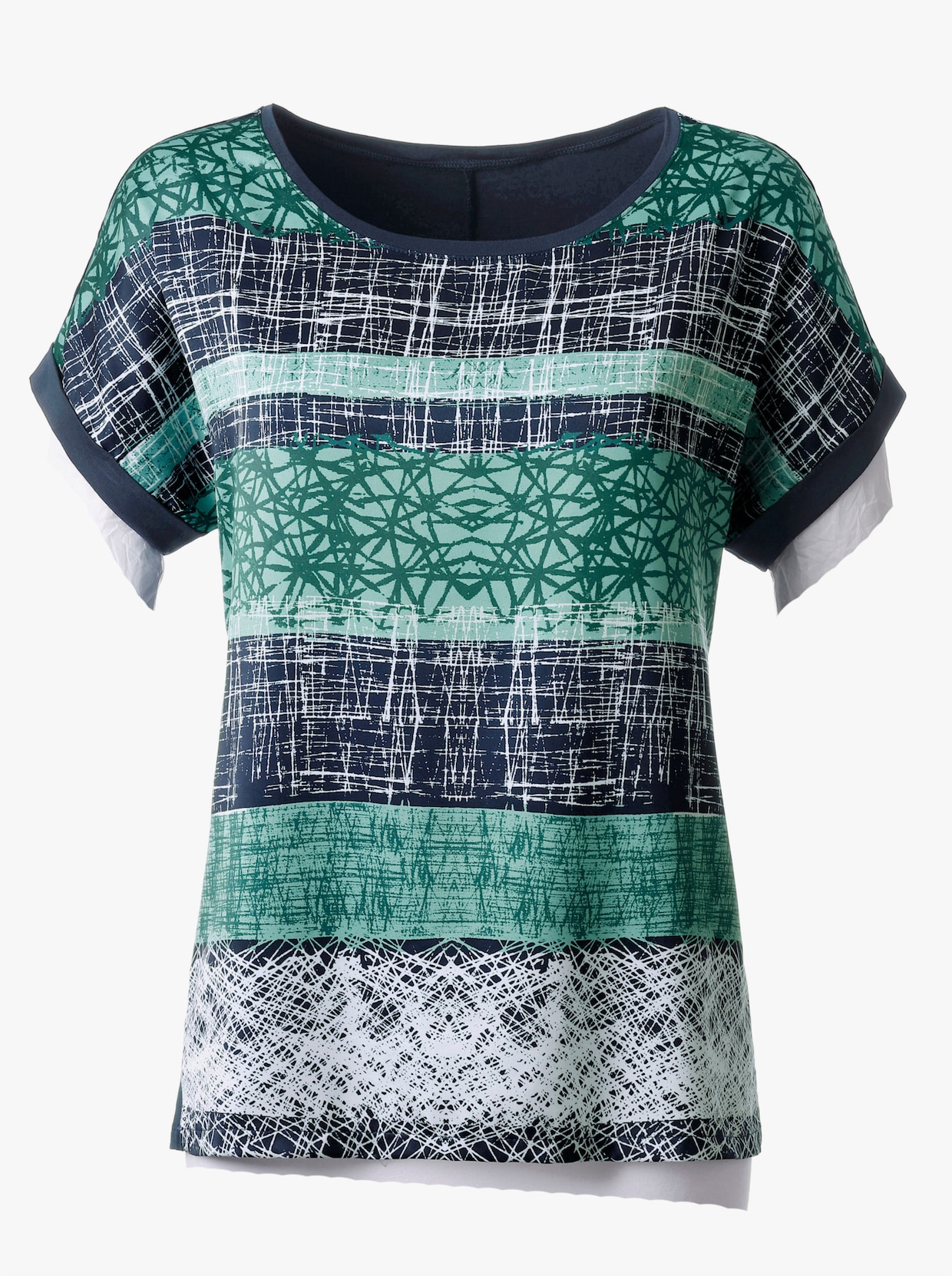 Shirt met korte mouwen - groen geprint