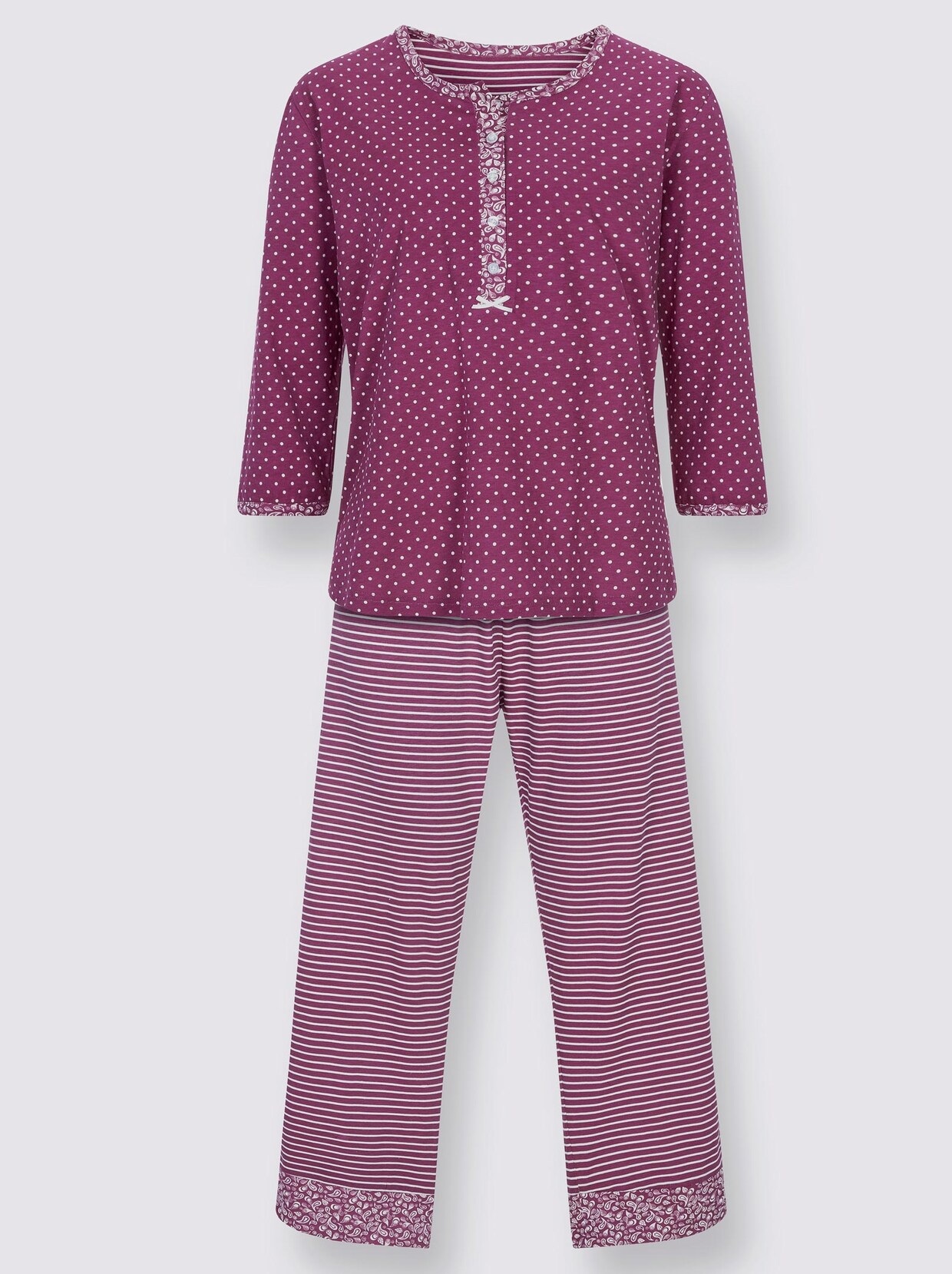 Marie Francoise Pyjama - fuchsia gedessineerd