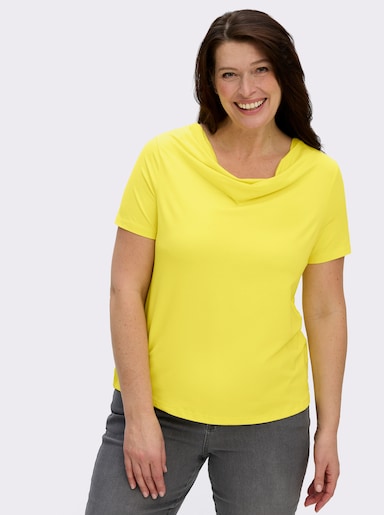 Wasserfallshirt mit kurzen Ärmeln - limone