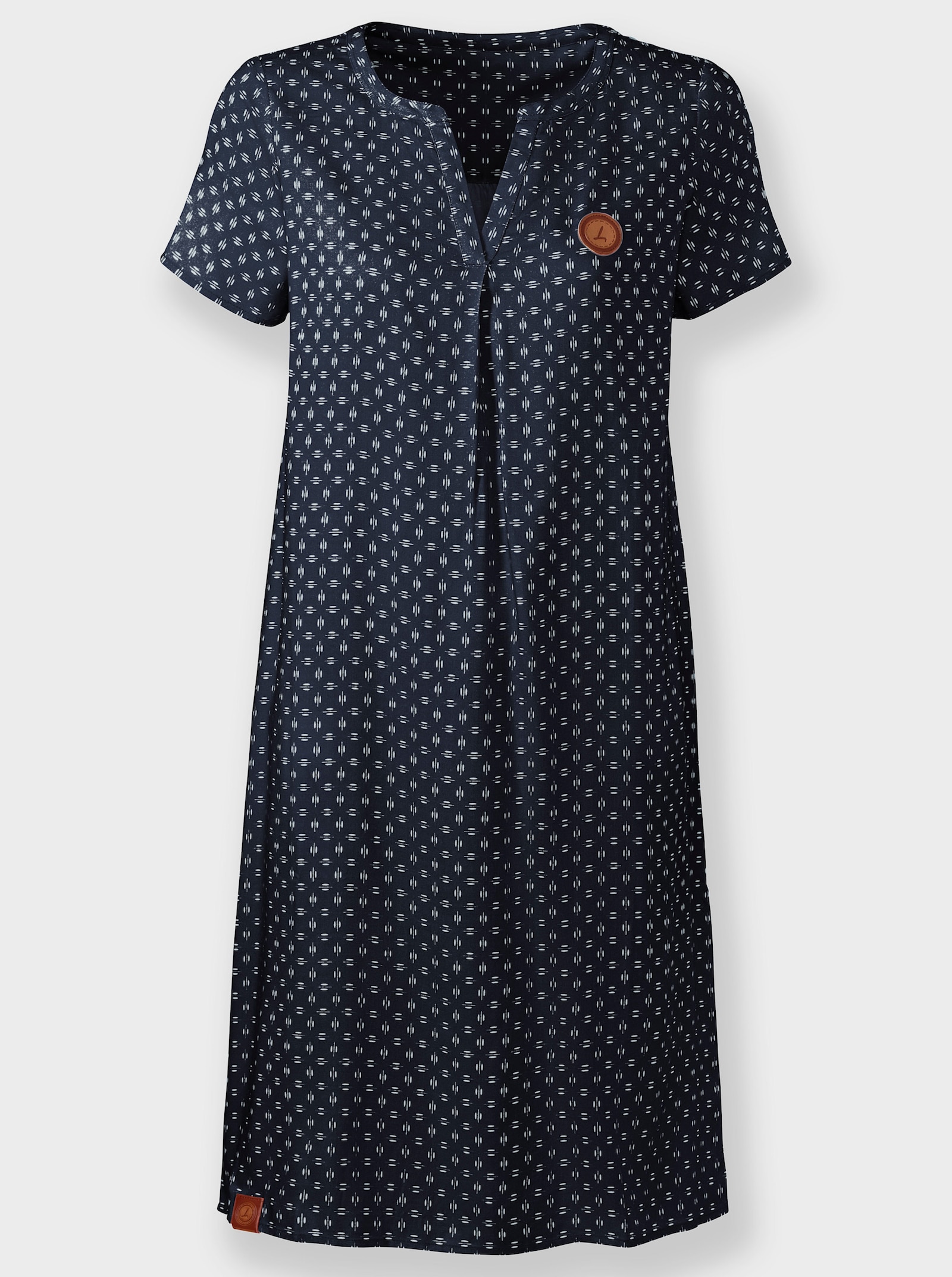 Blouse met print van pure viscose - marine/wit geprint