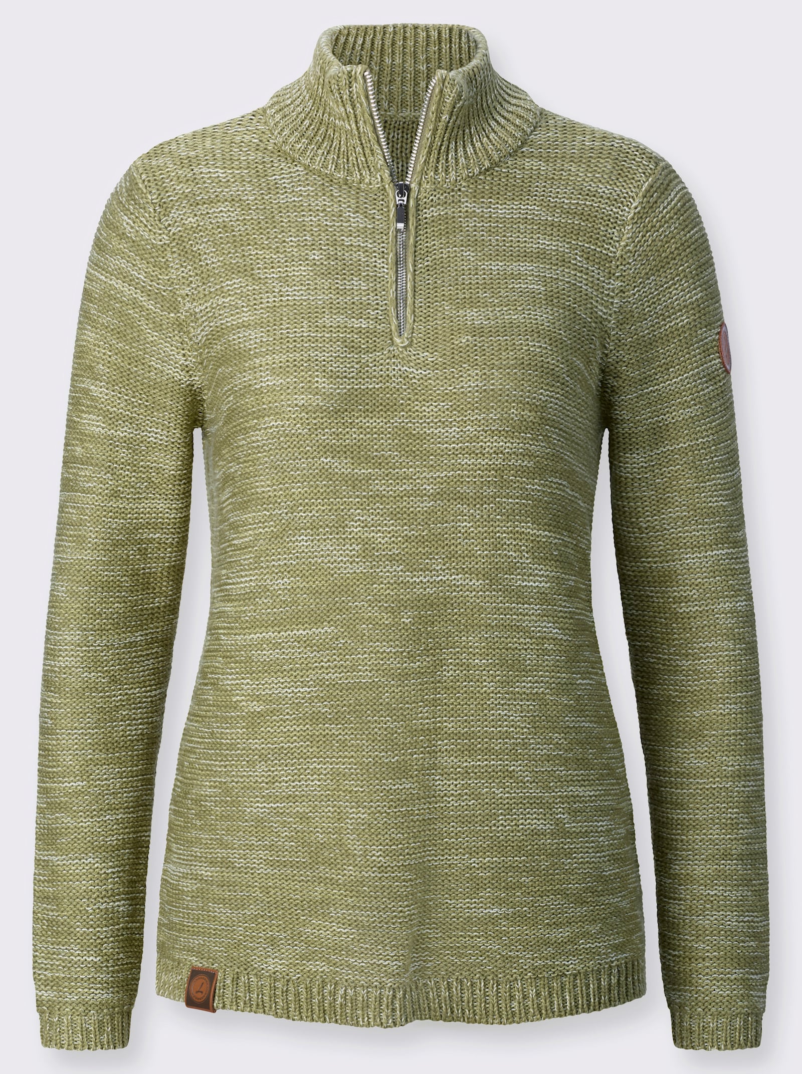 Troyer mit gerippten Abschlüssen - schilf-meliert