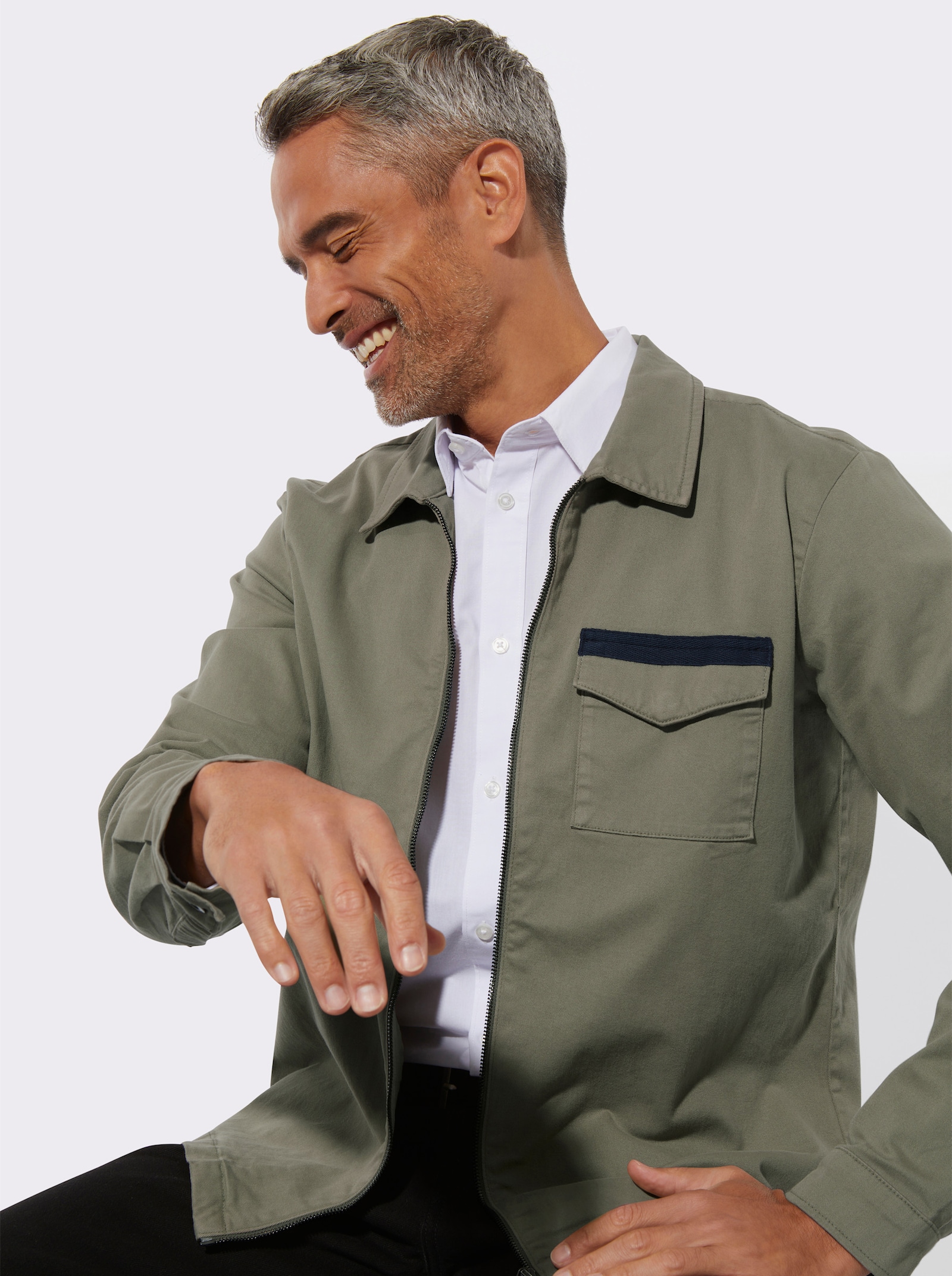 Jacke in Twill-Qualität - khaki