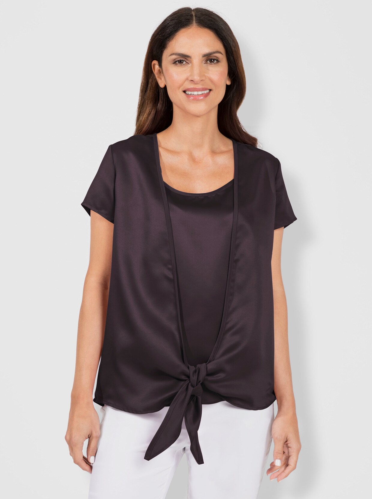 2-in-1-Bluse - aubergine