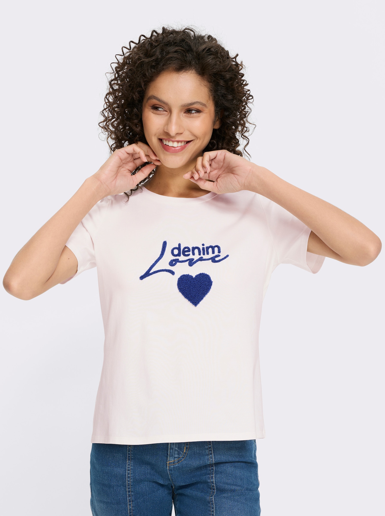 heine T-shirt à manches courtes avec détails décoratifs - écru