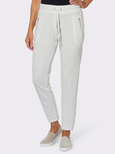 Sweathose mit Tunnelzug und Bindeband - ecru