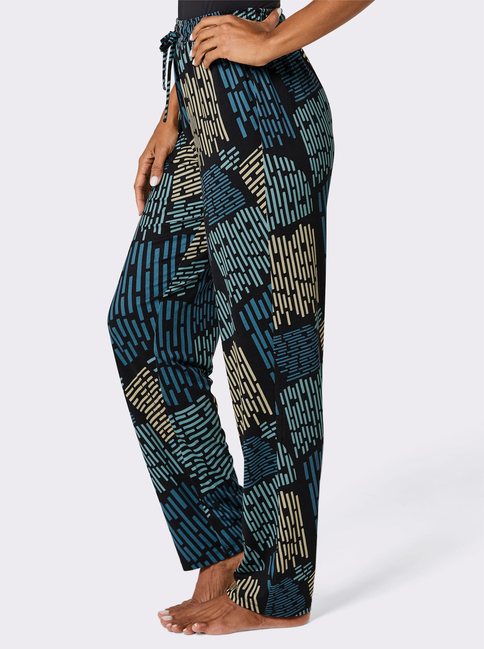 feel good Strandhose - weiß-schwarz-topas