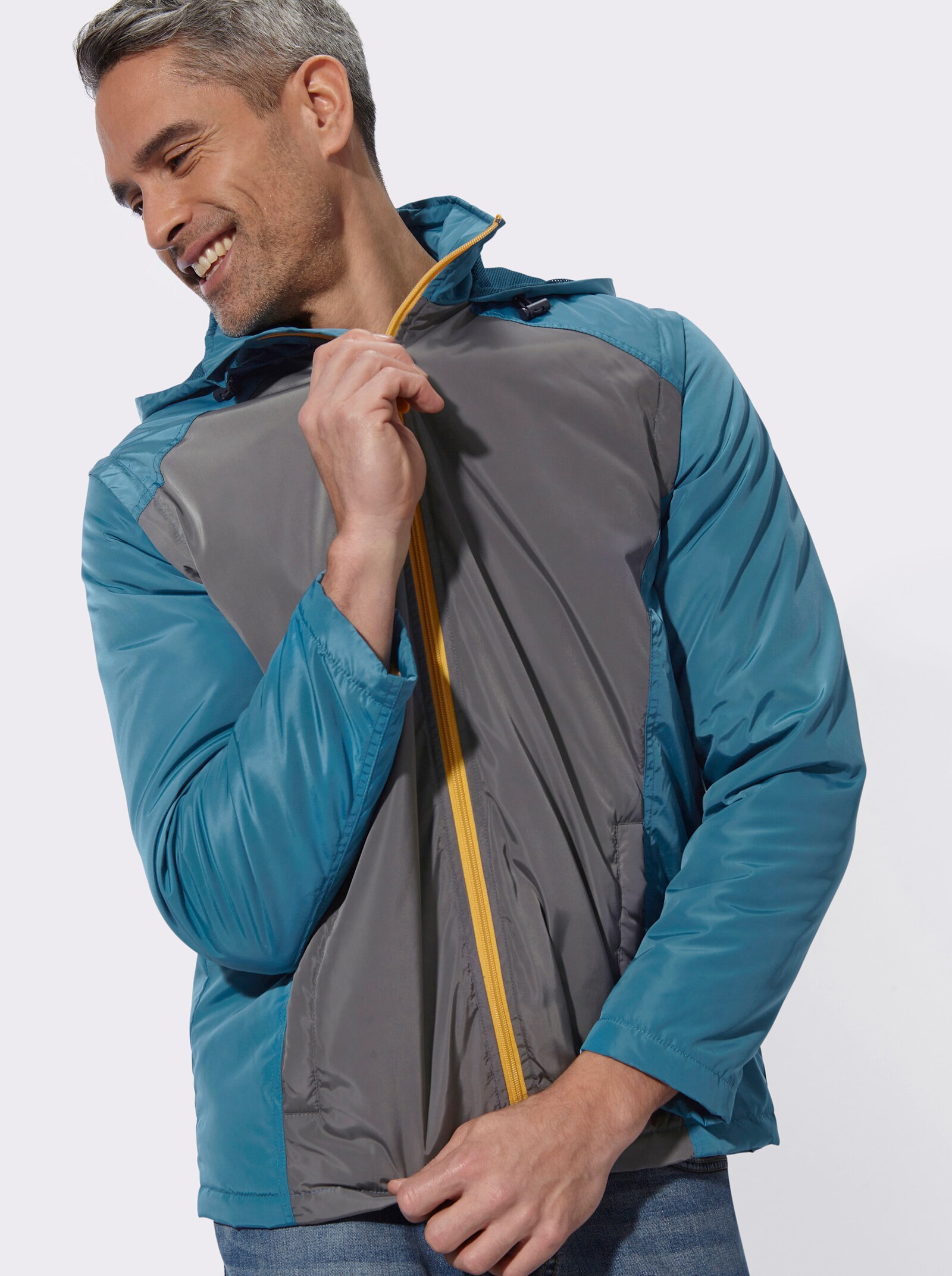 Outdoorjacke mit abzippbaren Ärmeln - topas-anthrazit